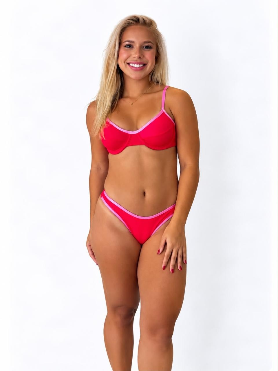 Conjunto Zara Vermelho Chic Red/ Rosa Conjunto Zara Vermelho Chic Red/ Rosa
