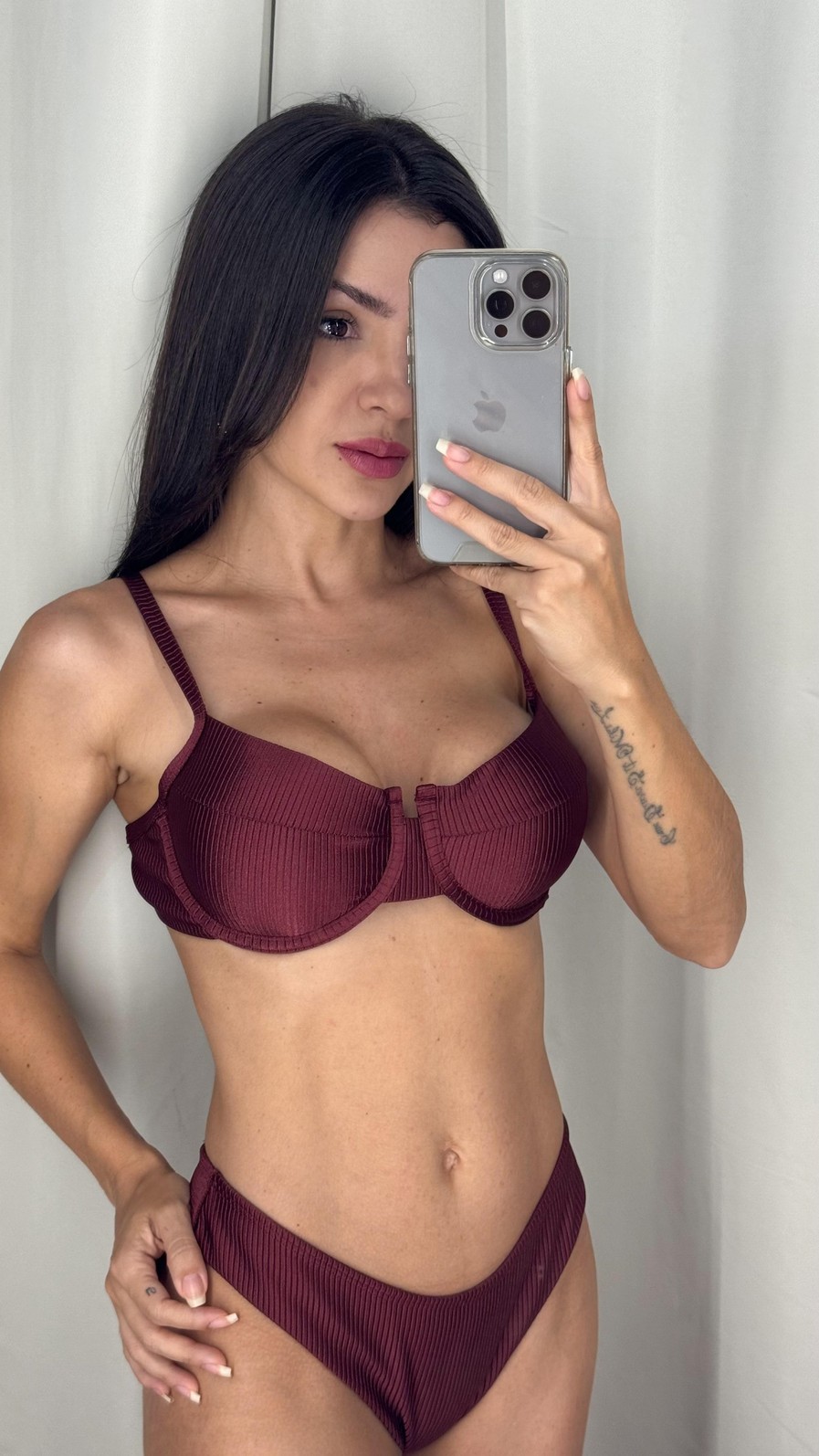 Conjunto Luiza com calcinha Asa delta fio duplo ( Marsala) Conjunto Luiza com calcinha Asa delta fio duplo ( Marsala)