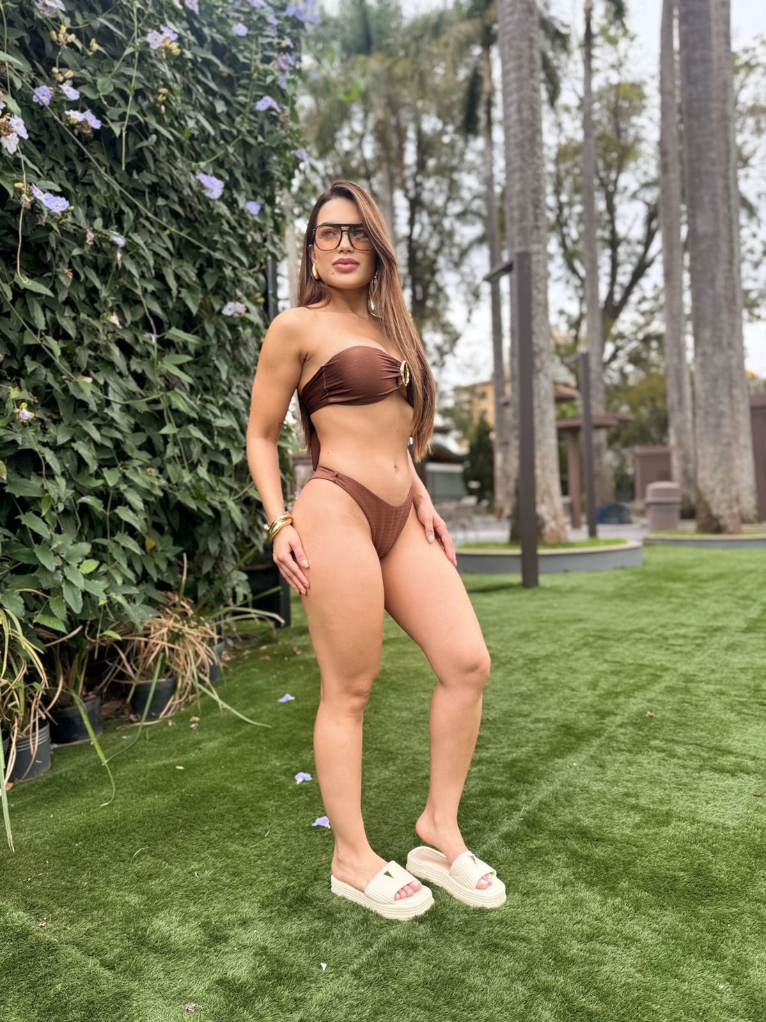 Tomara que Caia com Metal Orgânico Asa Delta Fio Duplo - Marrom Tomara que Caia com Metal Orgânico Asa Delta Fio Duplo - Marrom