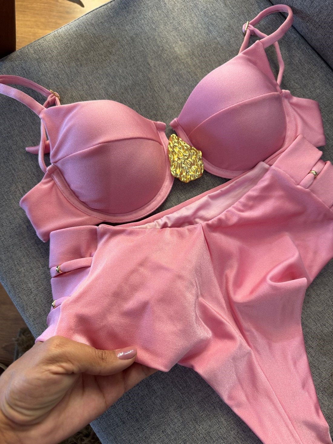 Aro Retrô-Orgânico com Hot Pants Luz Rosa - Ballerine