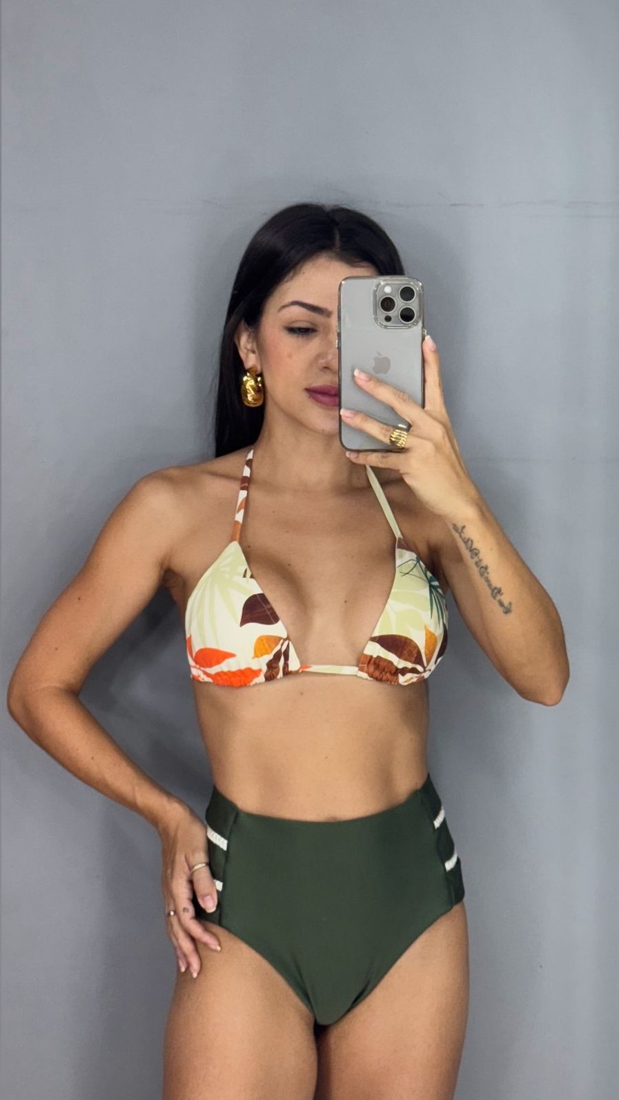 Cortininha com Hot Pants Pala e tranças Croco/Off