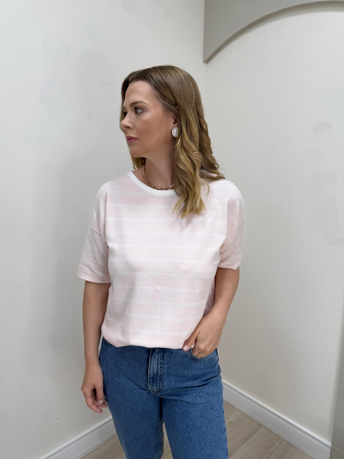 Blusa de Tricot Listrada Lauren Blusa de Tricot Listrada Lauren