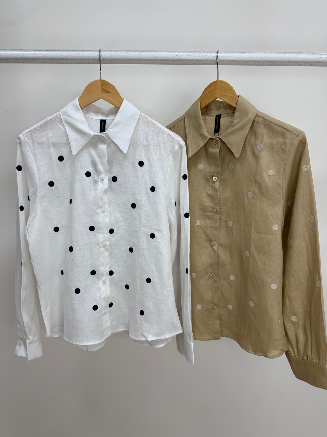 Camisa de Linho com Poá Amalia Camisa de Linho com Poá Amalia