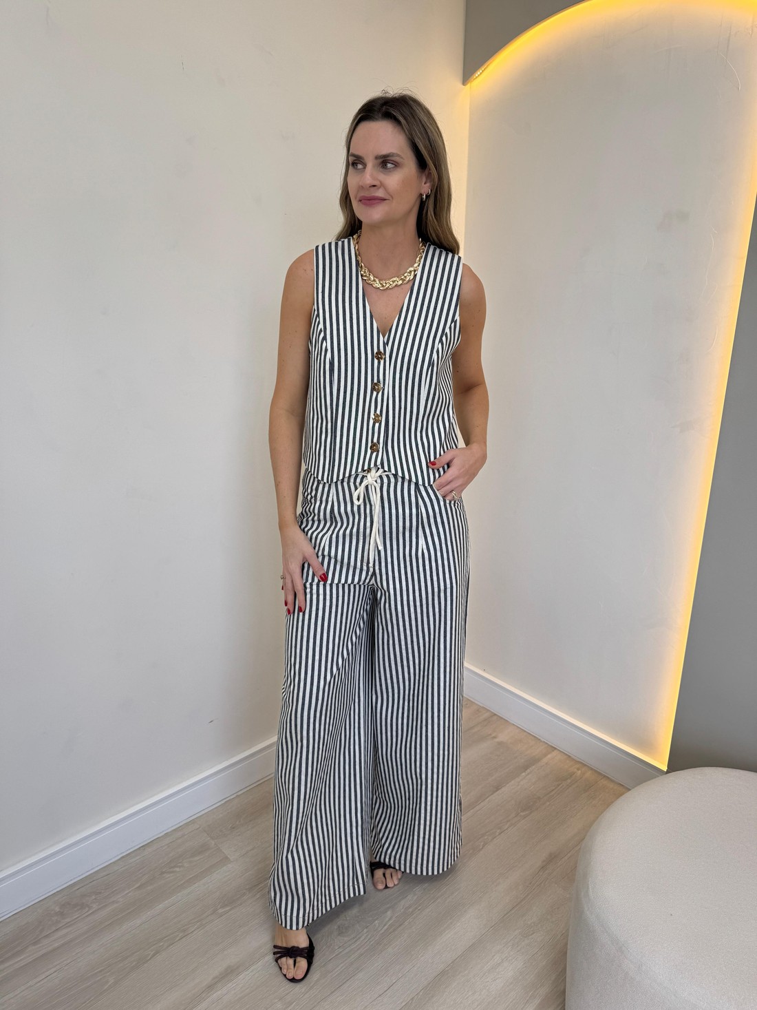 Colete Listrado Malia