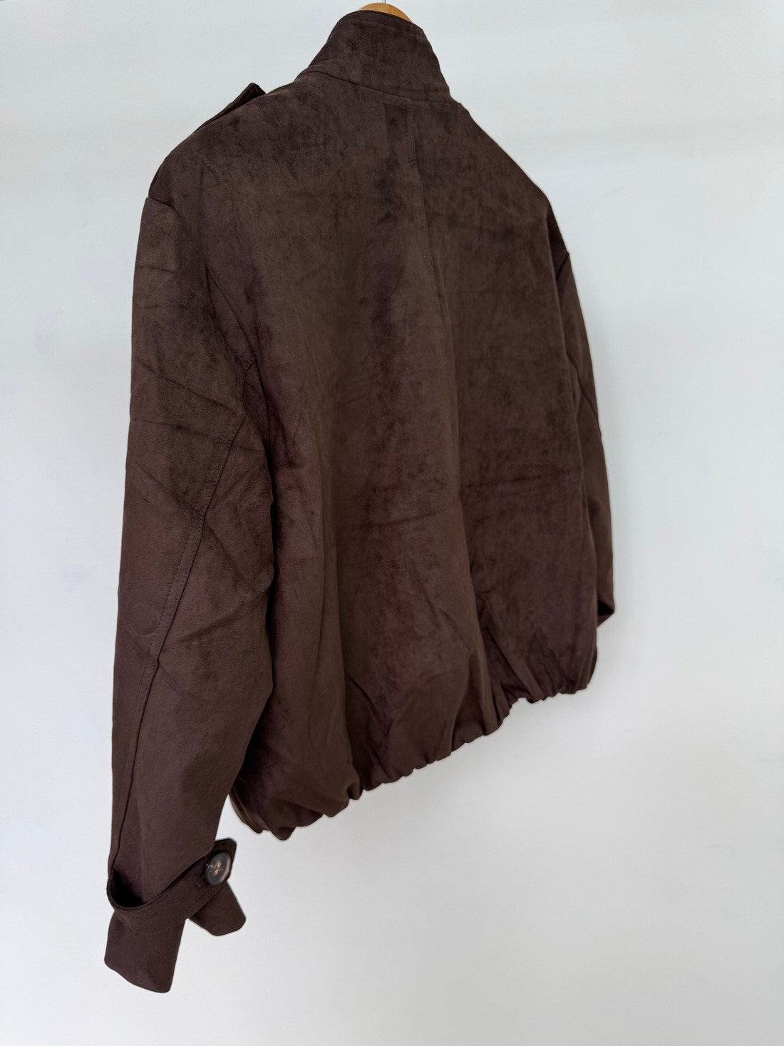 Jaqueta de Camurça com Franzido Atrás Perla Jaqueta de Camurça com Franzido Atrás Perla