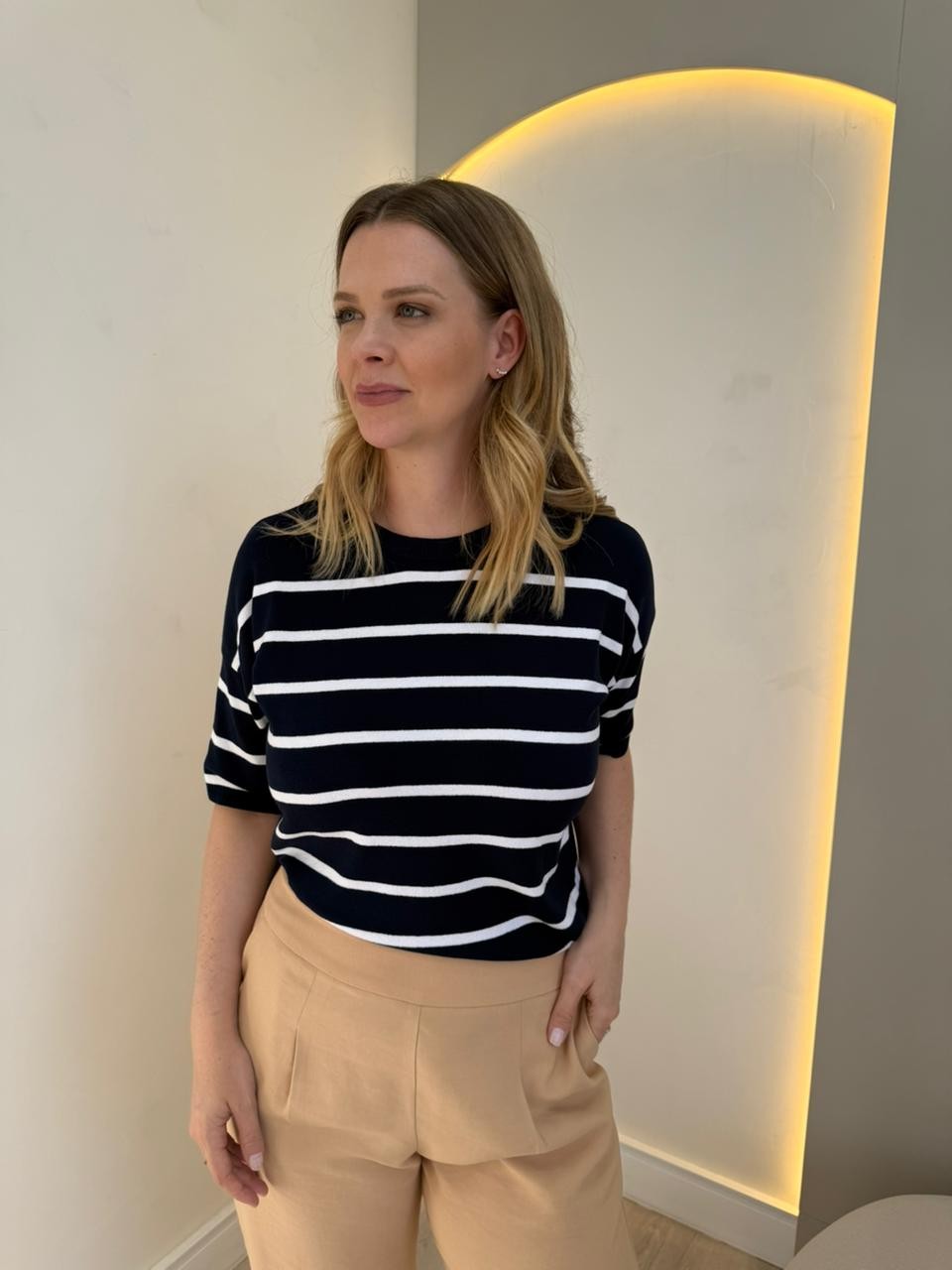 Blusa de Tricot Listrada Ketlin