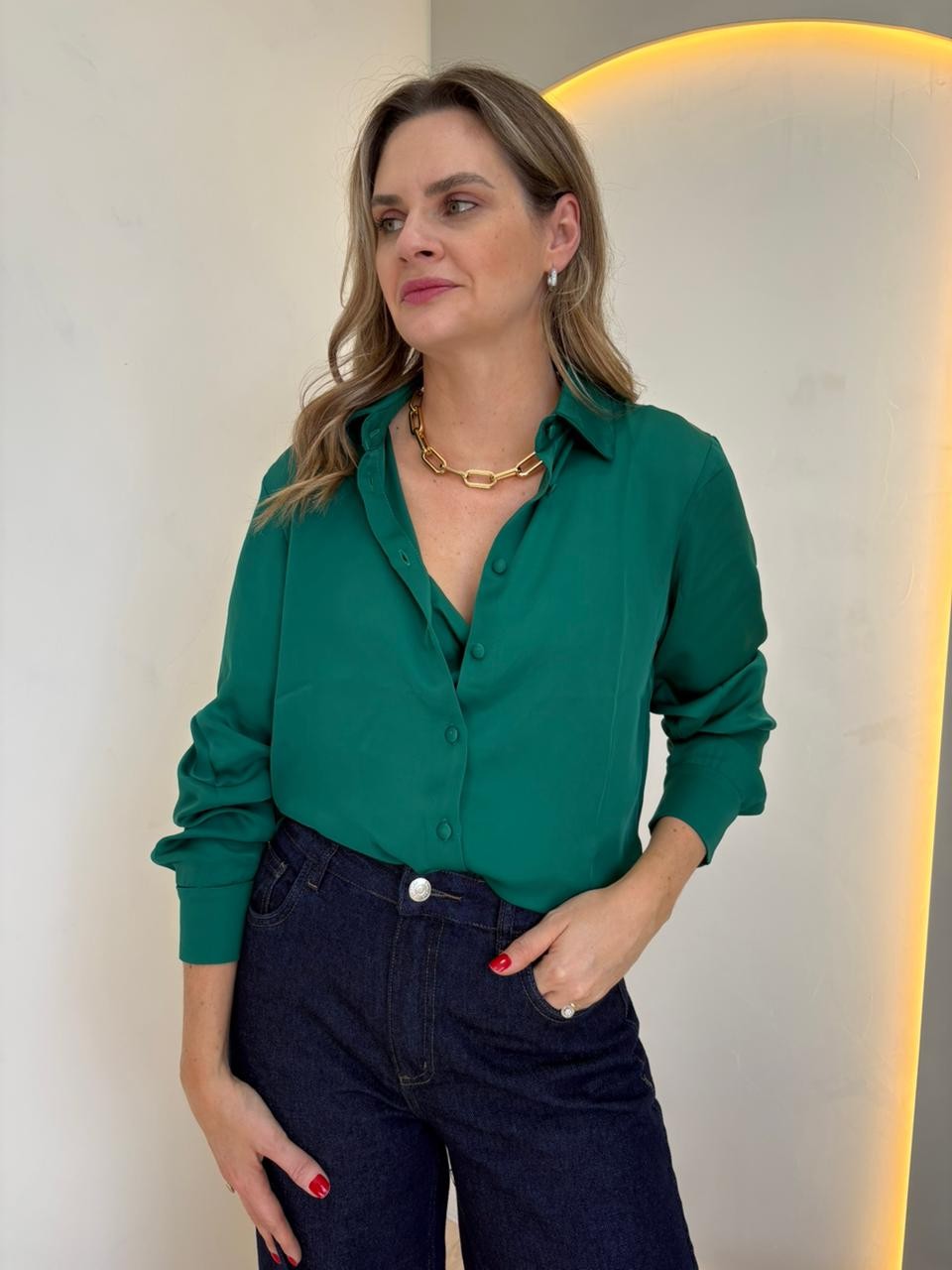 Camisa de Cetim Rory Camisa de Cetim Rory