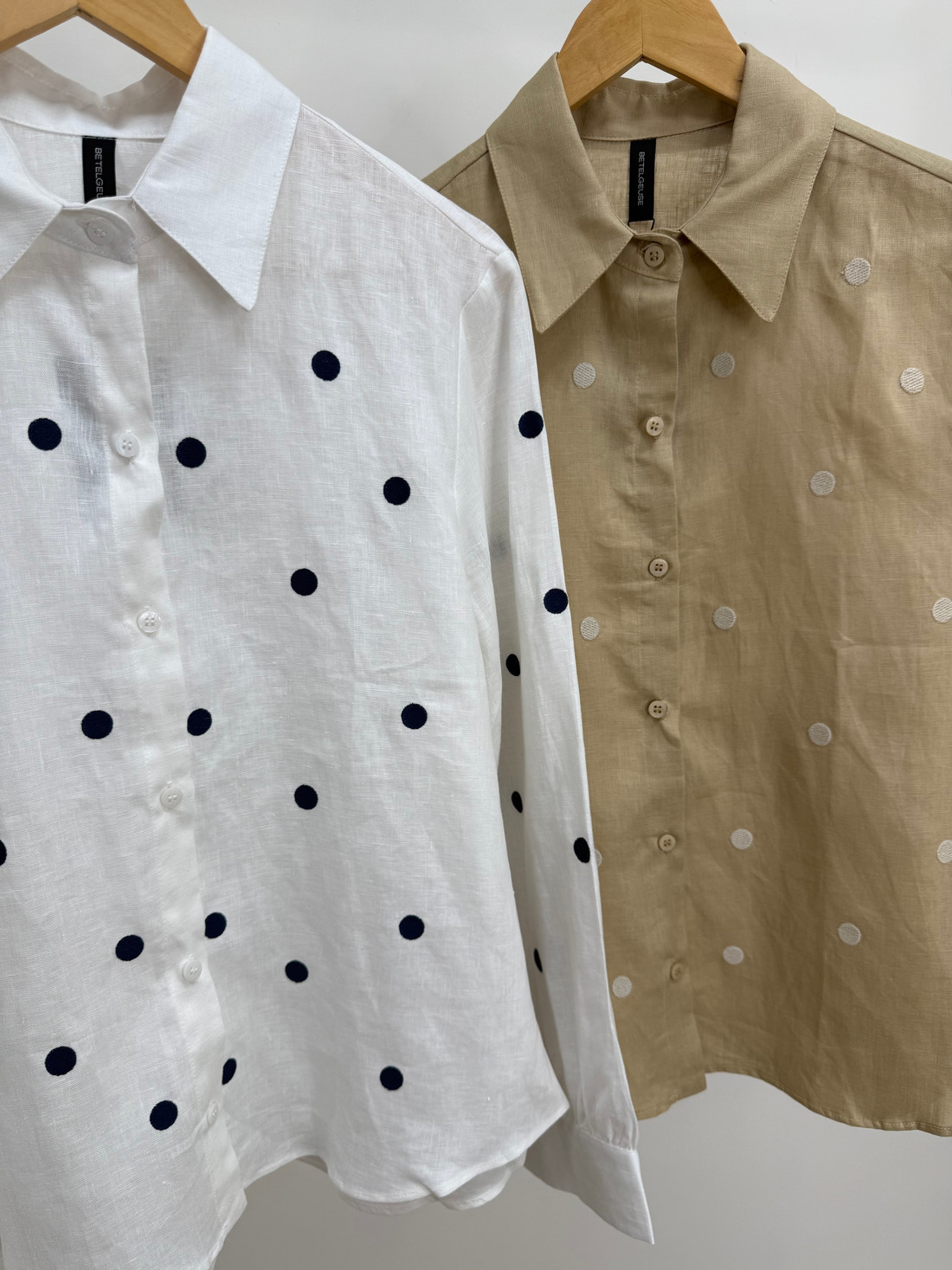 Camisa de Linho com Poá Amalia Camisa de Linho com Poá Amalia