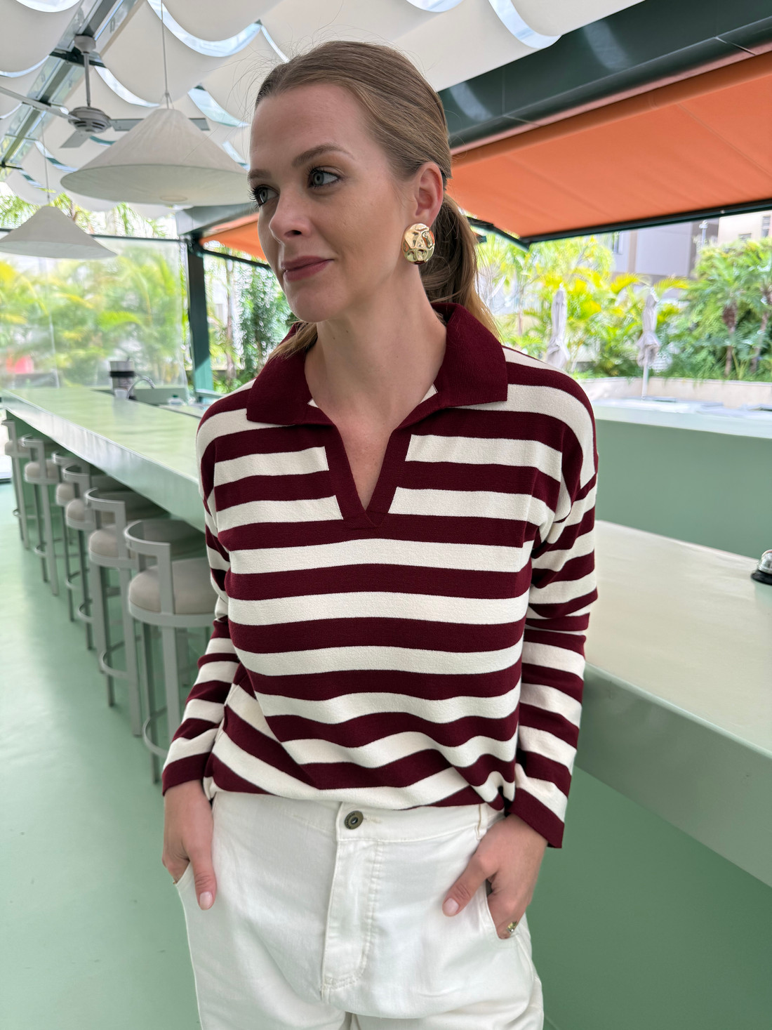 Blusa Polo Listrada Ester Blusa Polo Listrada Ester
