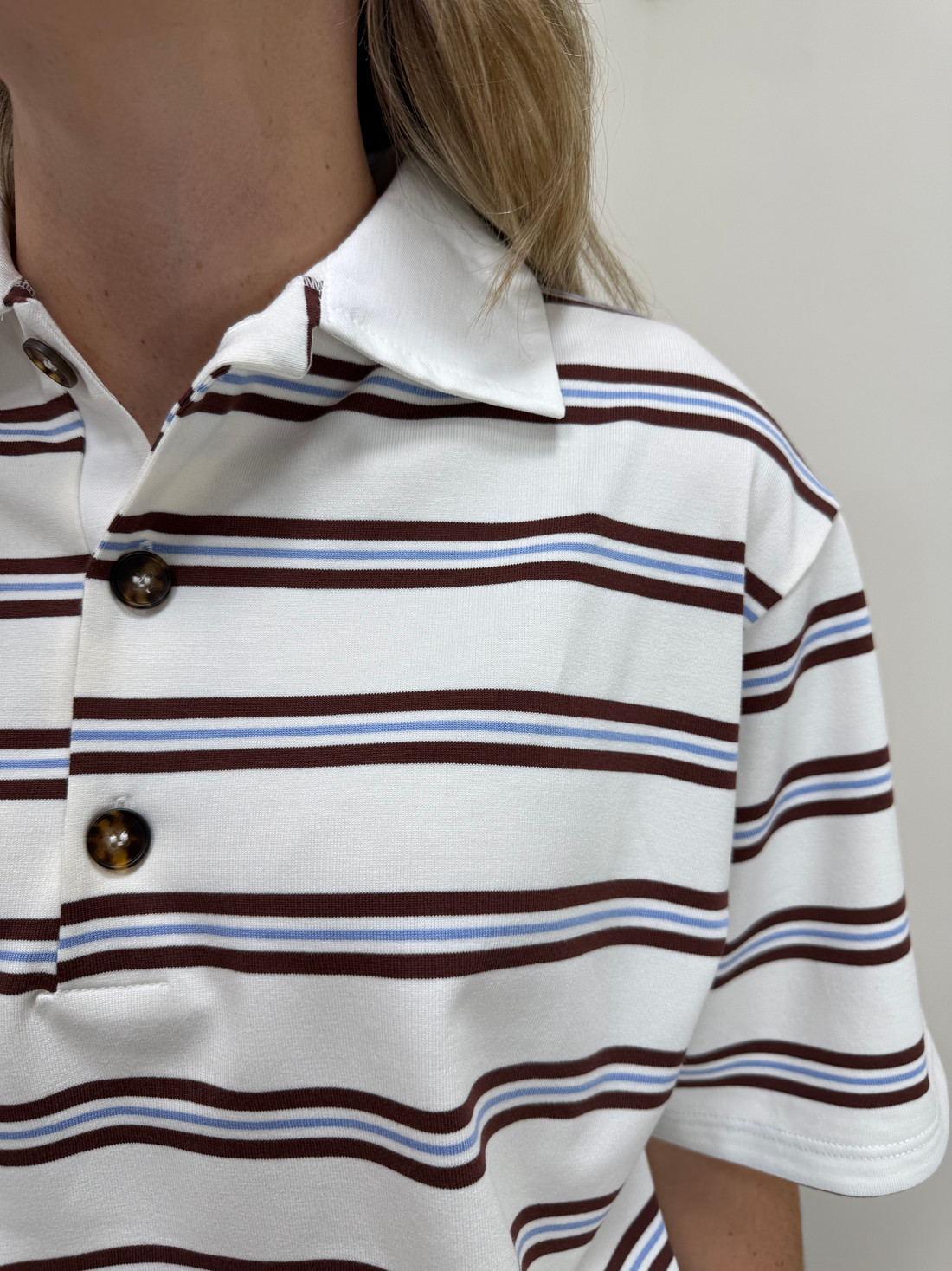 Blusa Polo Listrada Jasmine