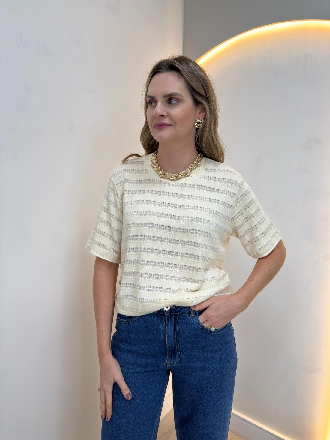 Blusa manga curta Hortência Blusa manga curta Hortência