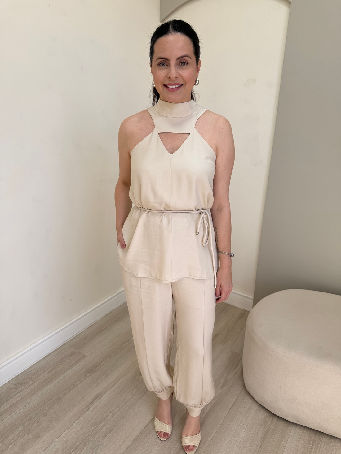 Calça Aladim em Crepe Victoria