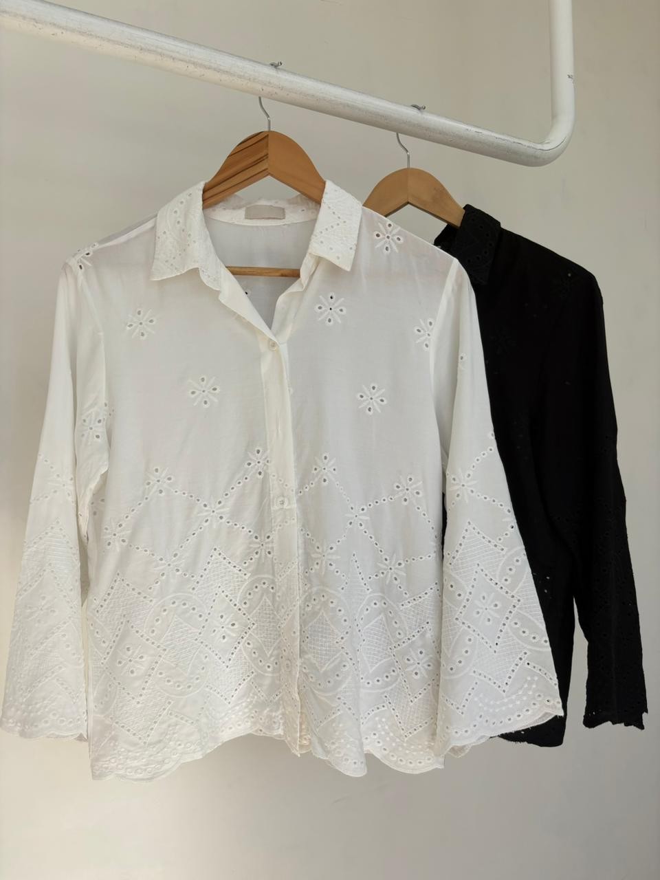 Camisa de Laise com Manga 7/8 Flora