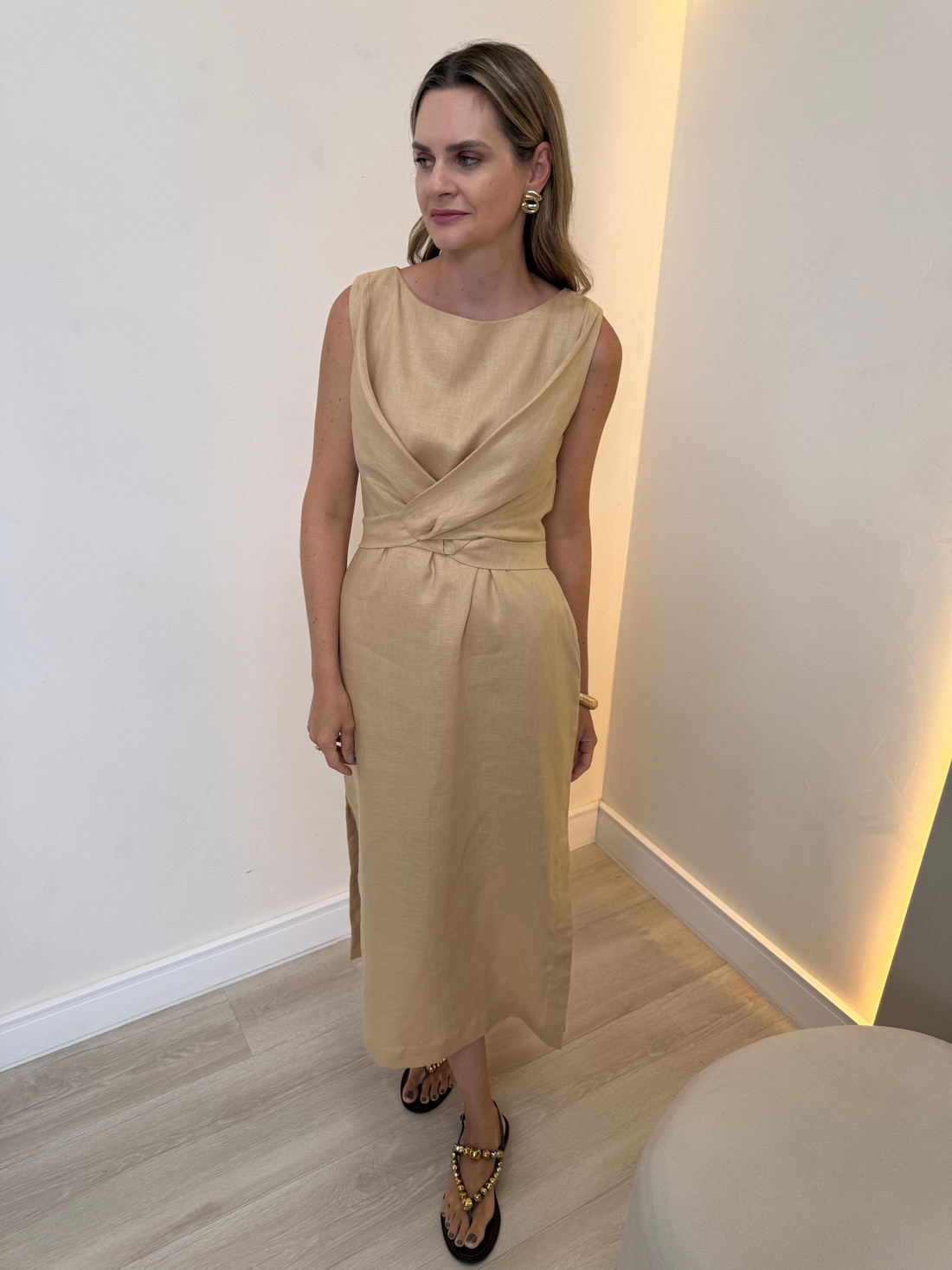 Vestido de Linho com Transpasse Louise Vestido de Linho com Transpasse Louise