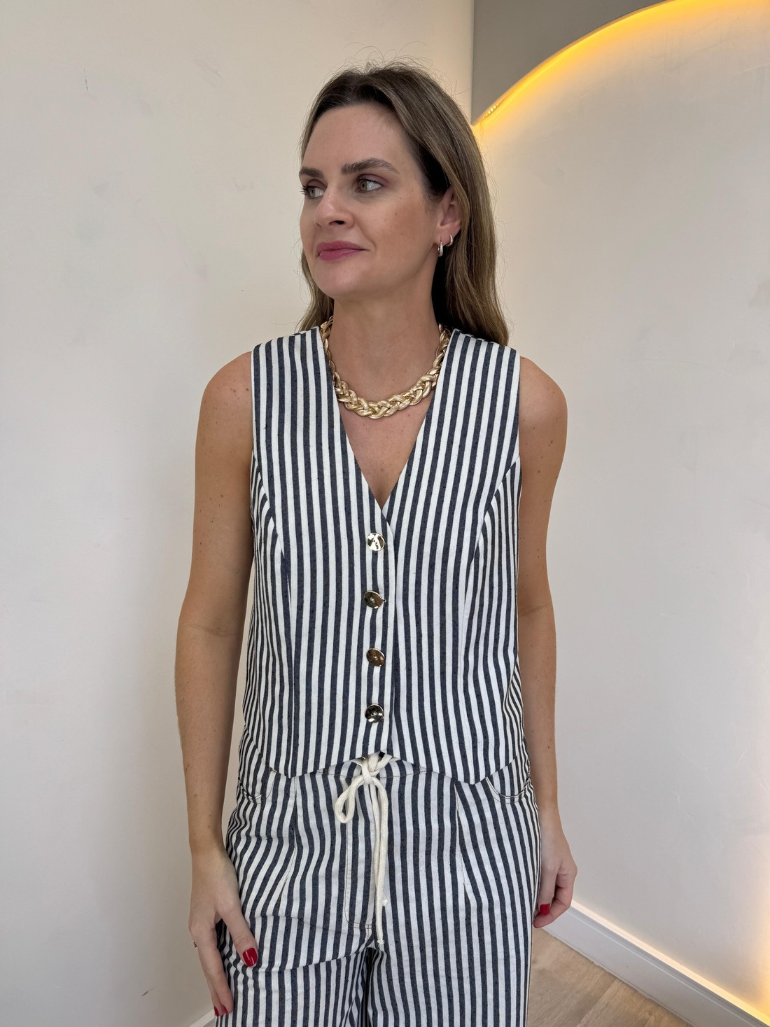 Colete Listrado Malia