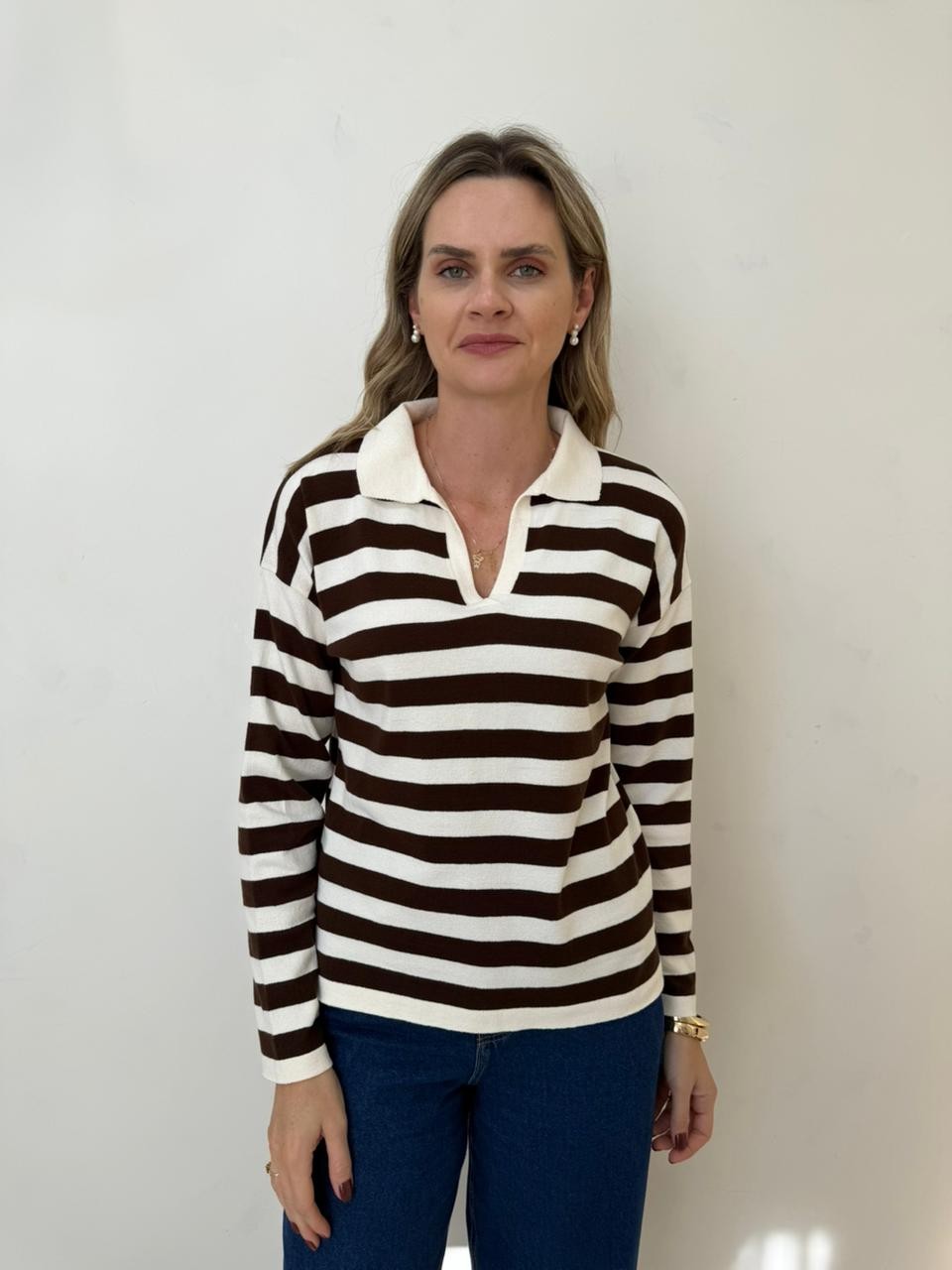 Blusa Polo Listrada Ester Blusa Polo Listrada Ester