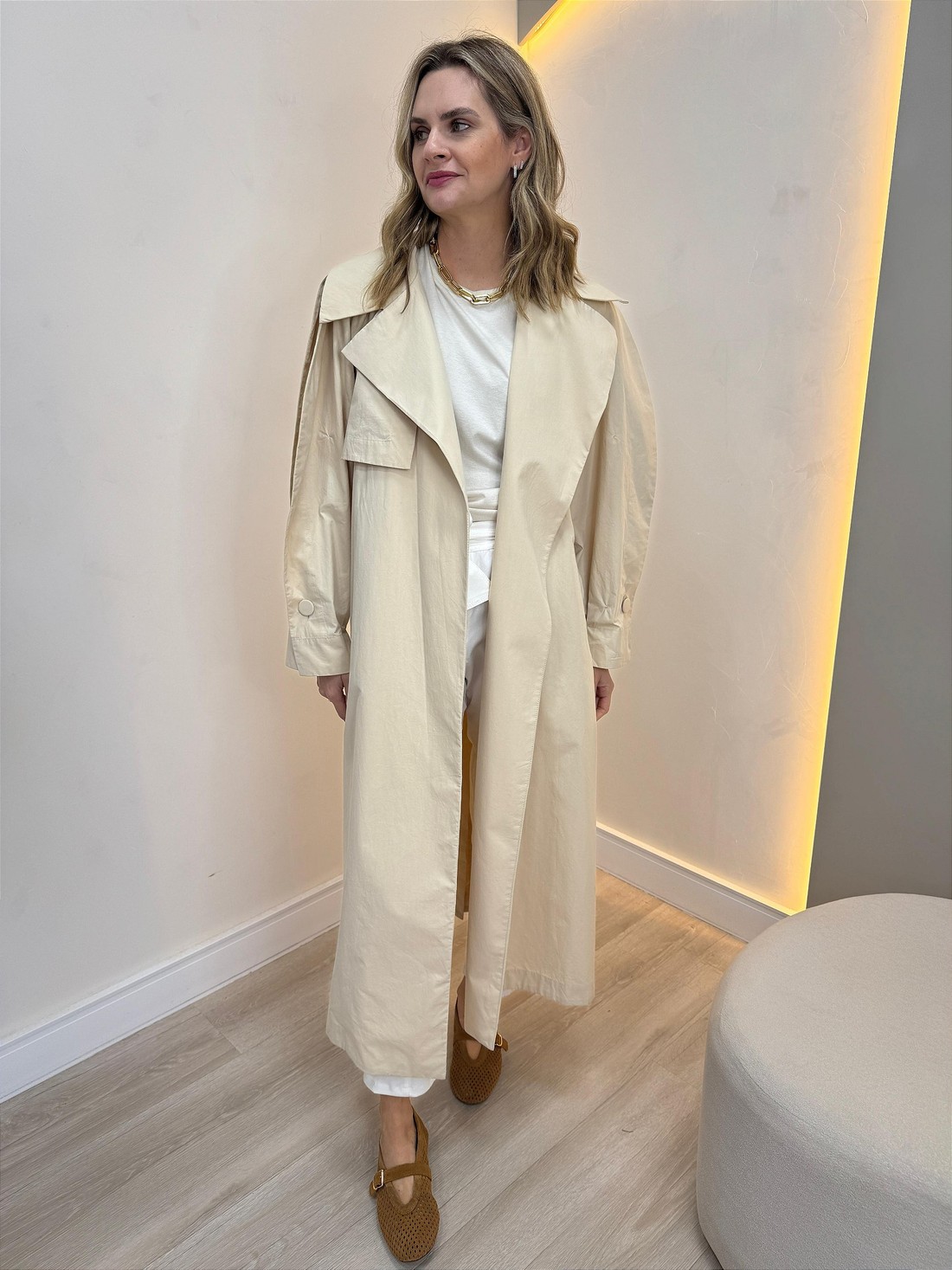 Trench Coat com abertura na manga Doris