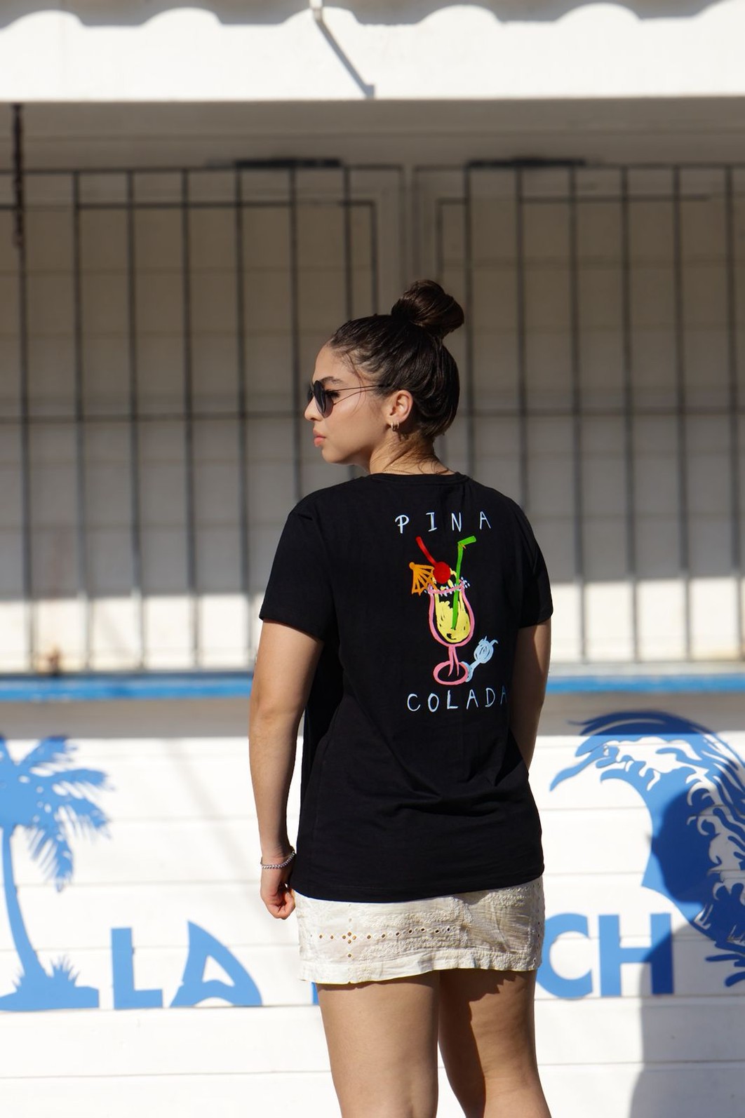 Camiseta T-shirt feminina Pina colada cor preto