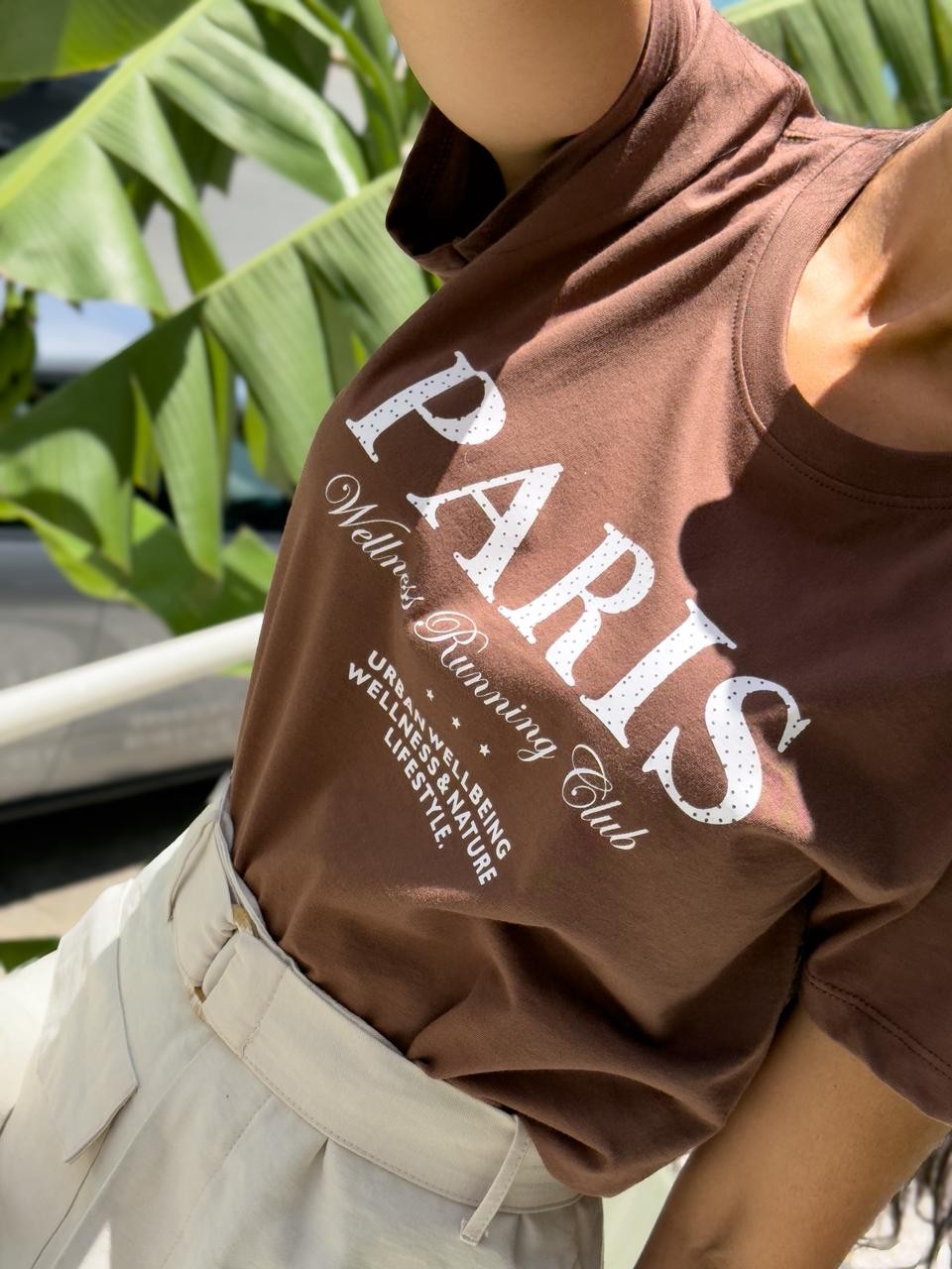 T-shirt Feminina Paris Póa Cor Marrom Escuro T-shirt Feminina Paris Póa Cor Marrom Escuro