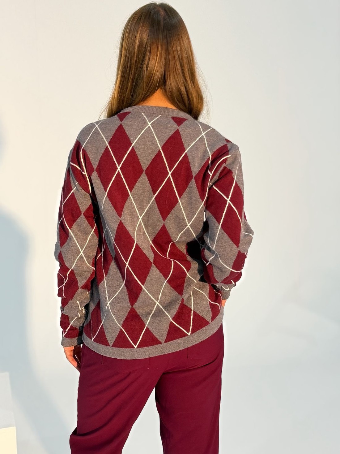 Blusa Tricot Ursula xadrez Blusa Tricot Ursula xadrez