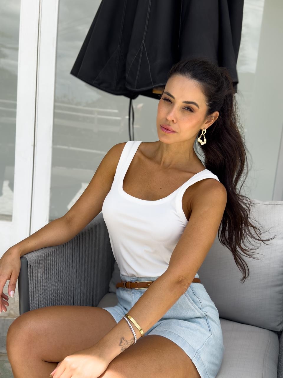 Regata Feminina de Modal Cor Off White Regata Feminina de Modal Cor Off White