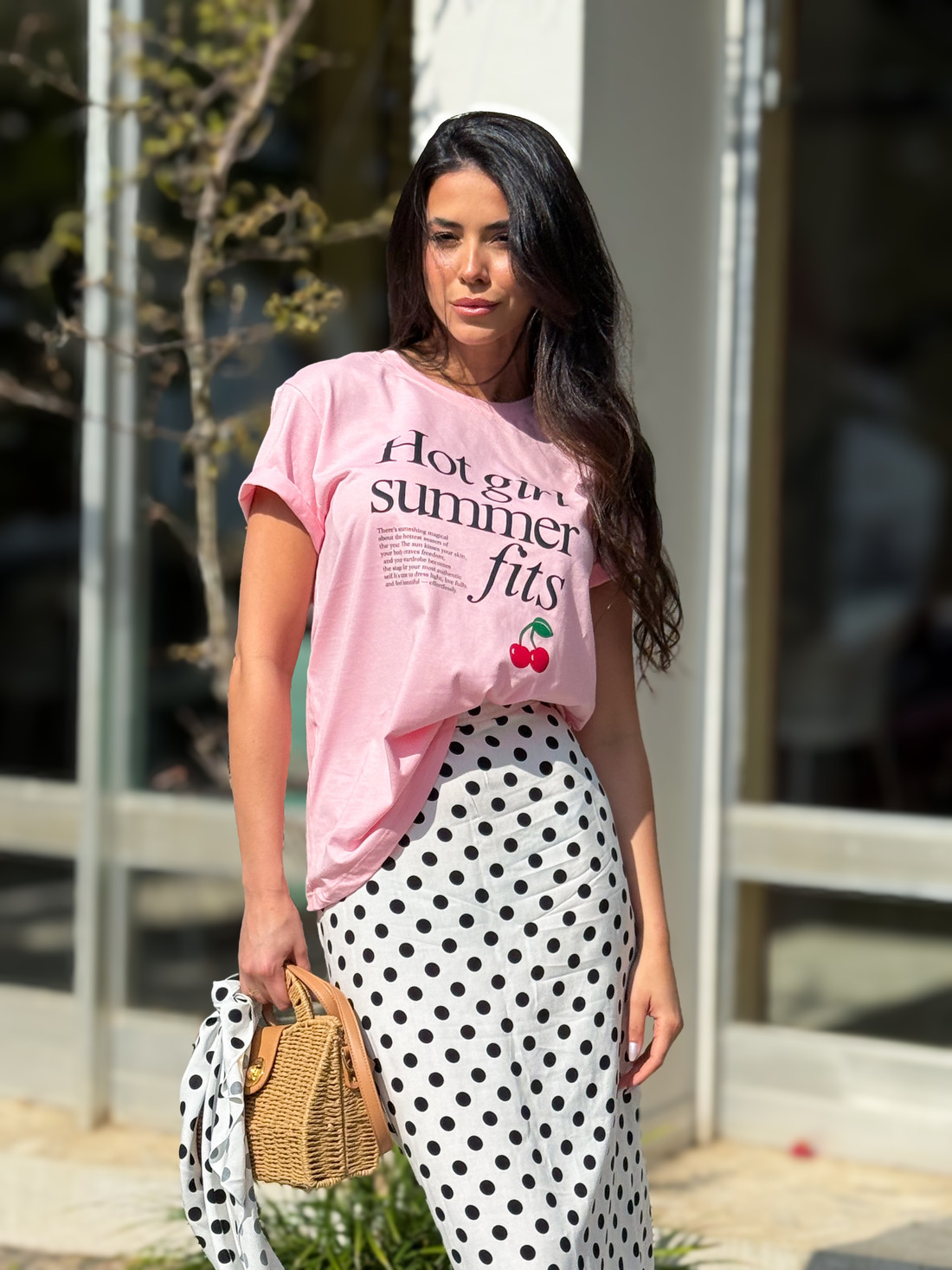 Camiseta T-shirt feminina Adelaide cor rosa claro