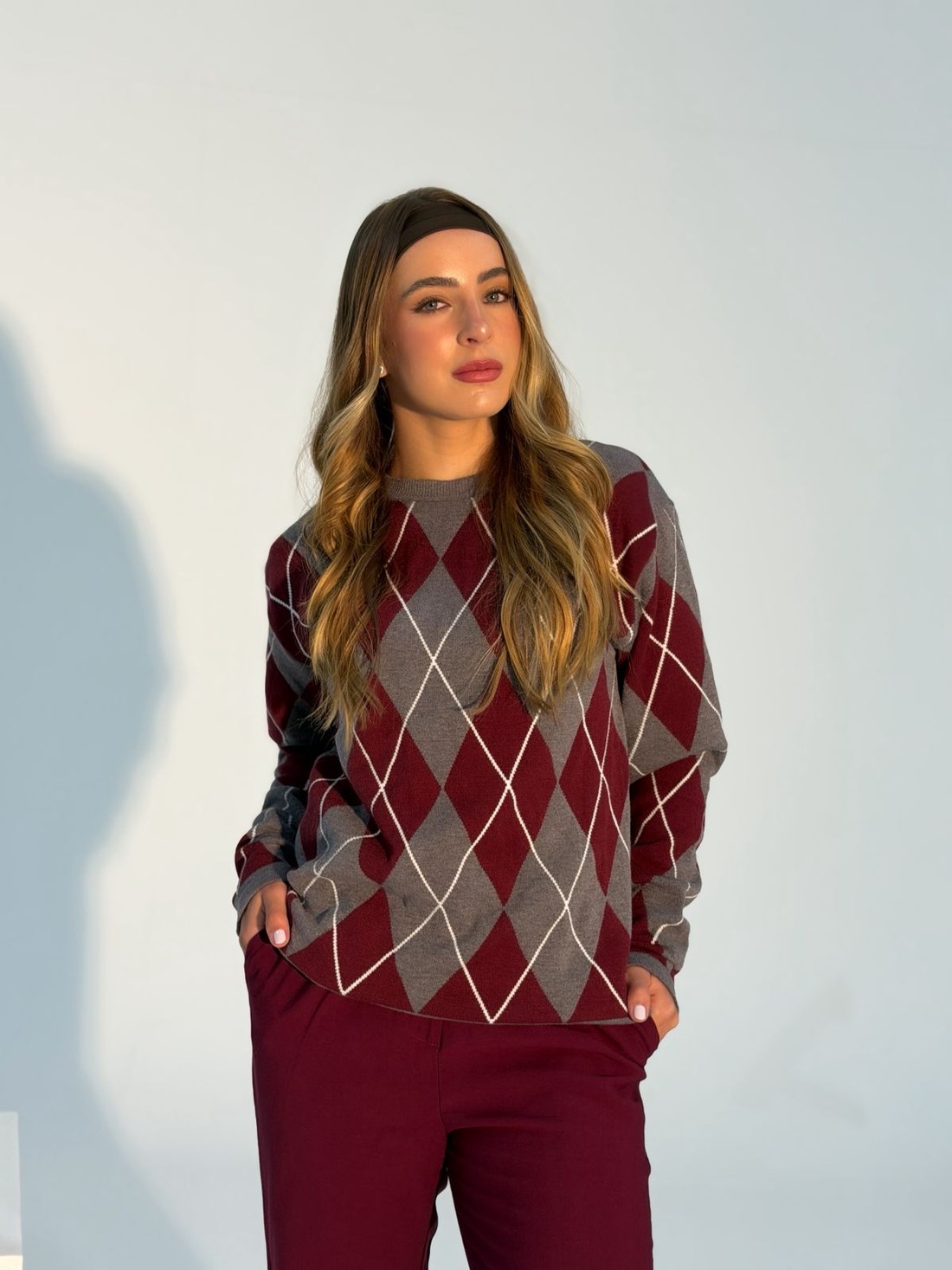 Blusa Tricot Ursula xadrez Blusa Tricot Ursula xadrez