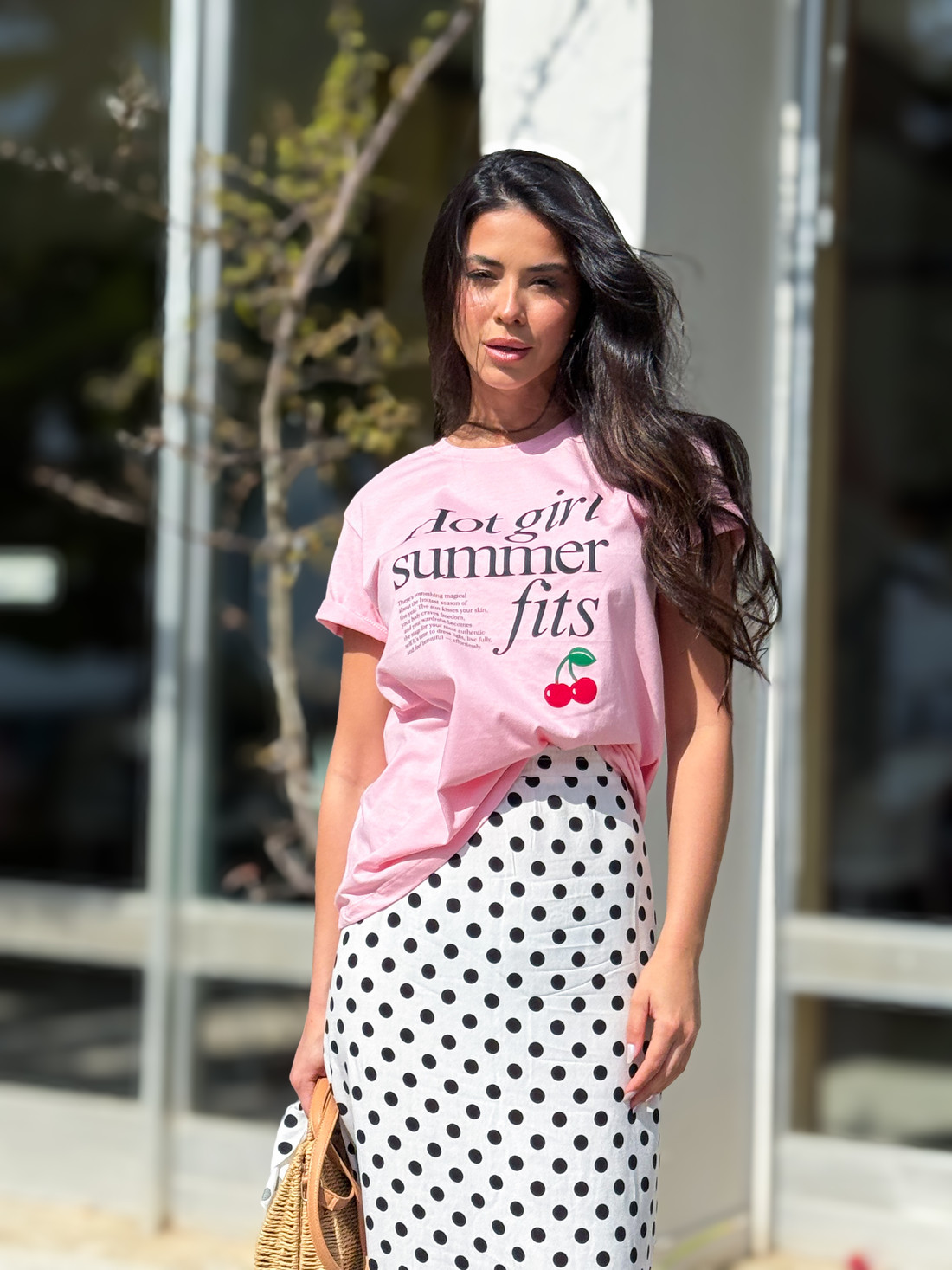 Camiseta T-shirt feminina Adelaide cor rosa claro