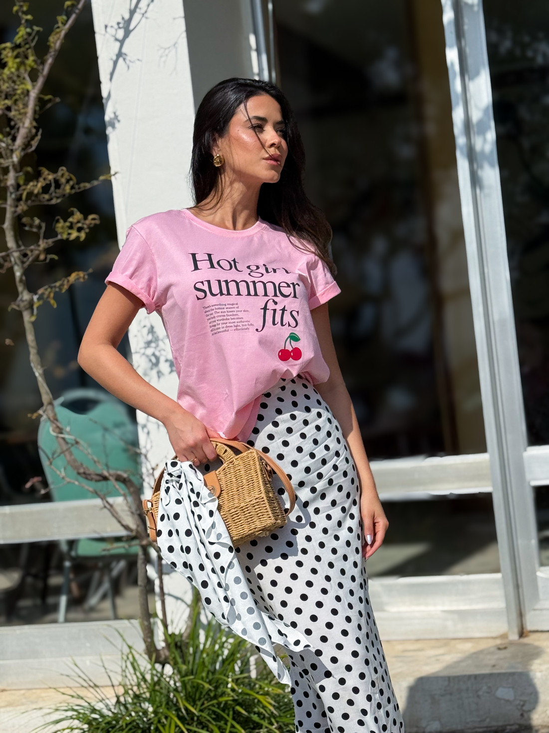 Camiseta T-shirt feminina Adelaide cor rosa claro