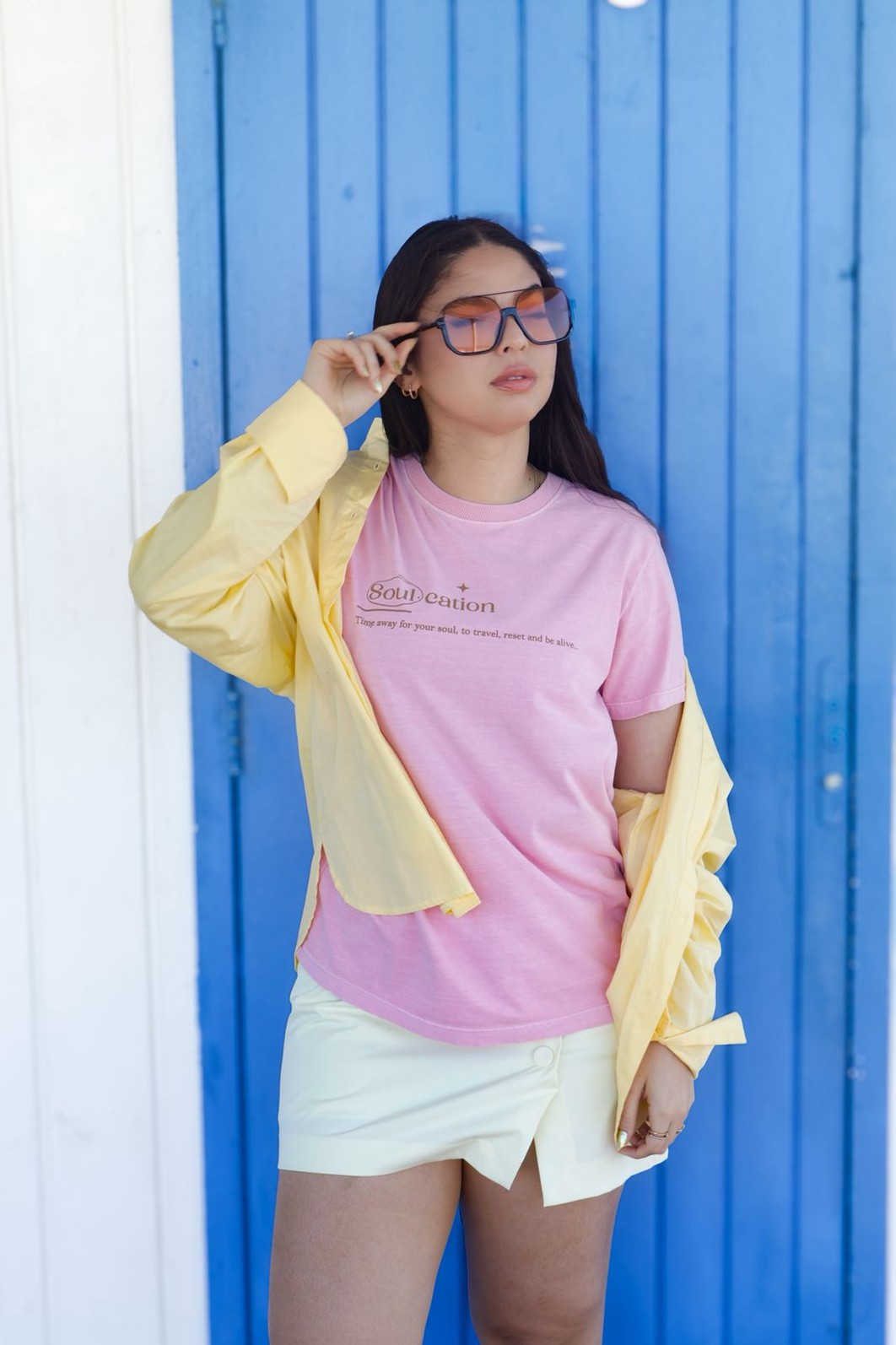 Camiseta T-shirt feminina Soul estonada cor rose