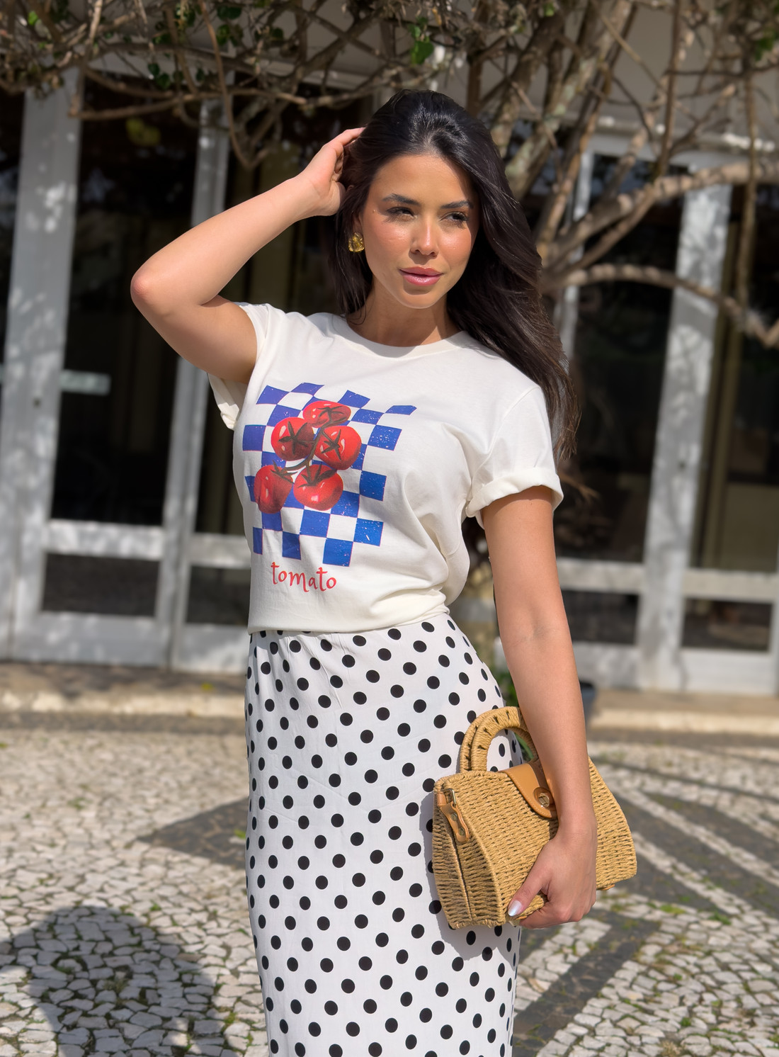 Camiseta T-shirt feminina Giulia cor off white