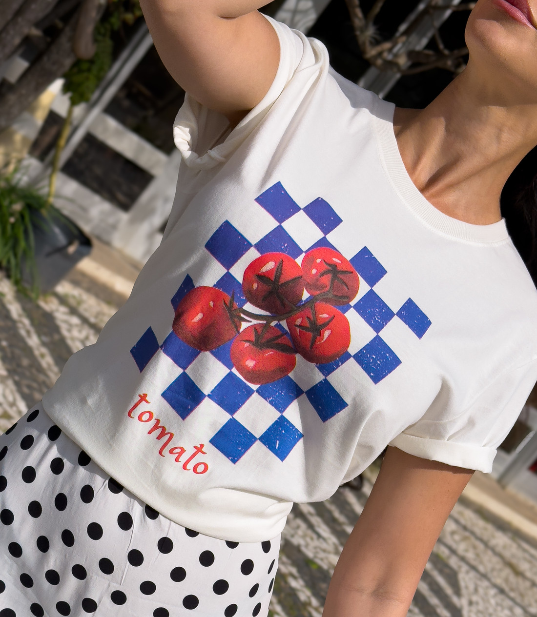 Camiseta T-shirt feminina Giulia cor off white