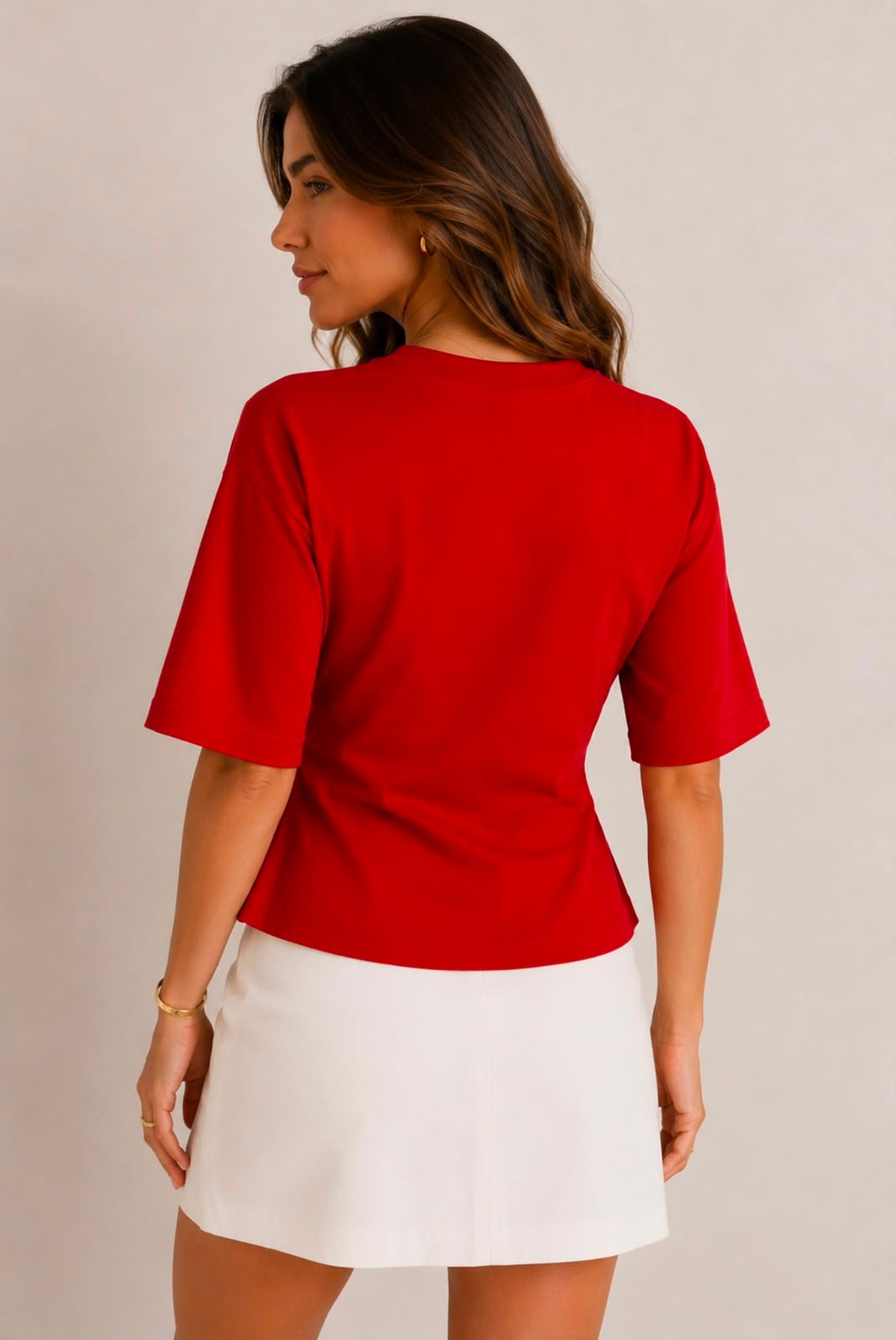 Blusa Amanda detalhe trapeado cor vermelho Blusa Amanda detalhe trapeado cor vermelho