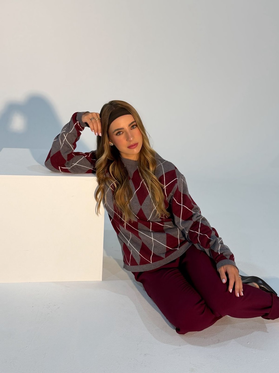 Blusa Tricot Ursula xadrez Blusa Tricot Ursula xadrez