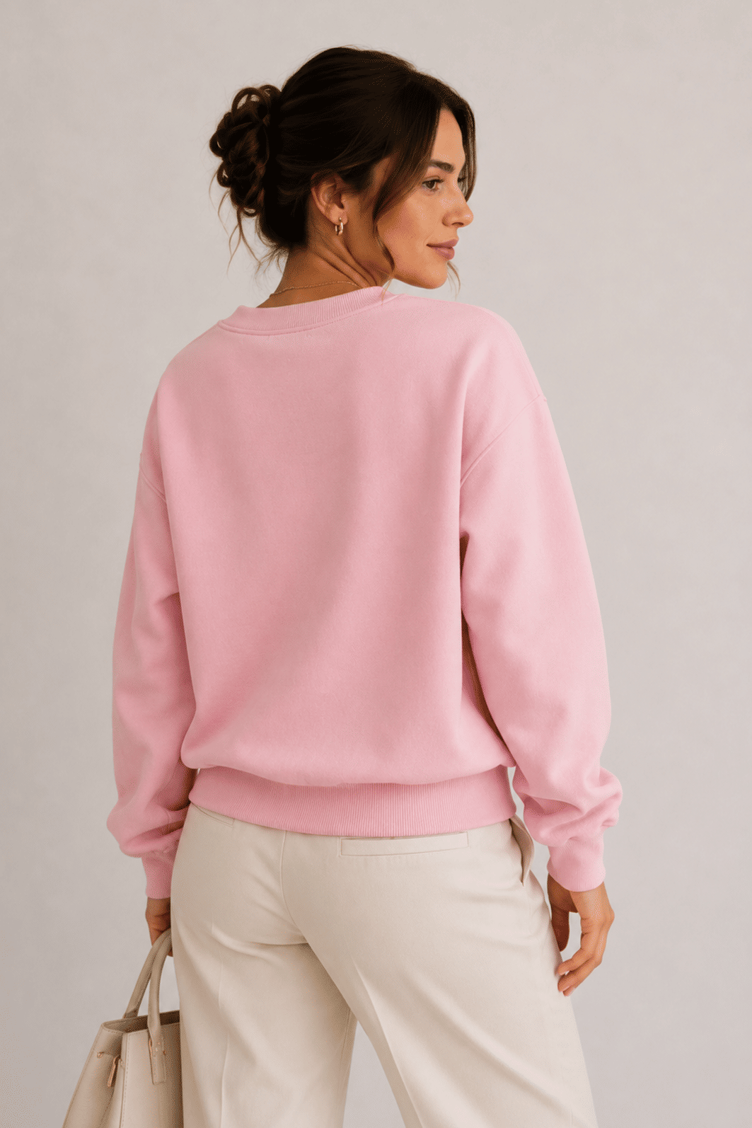 Moletom Sabrina Cor rosa claro bordado