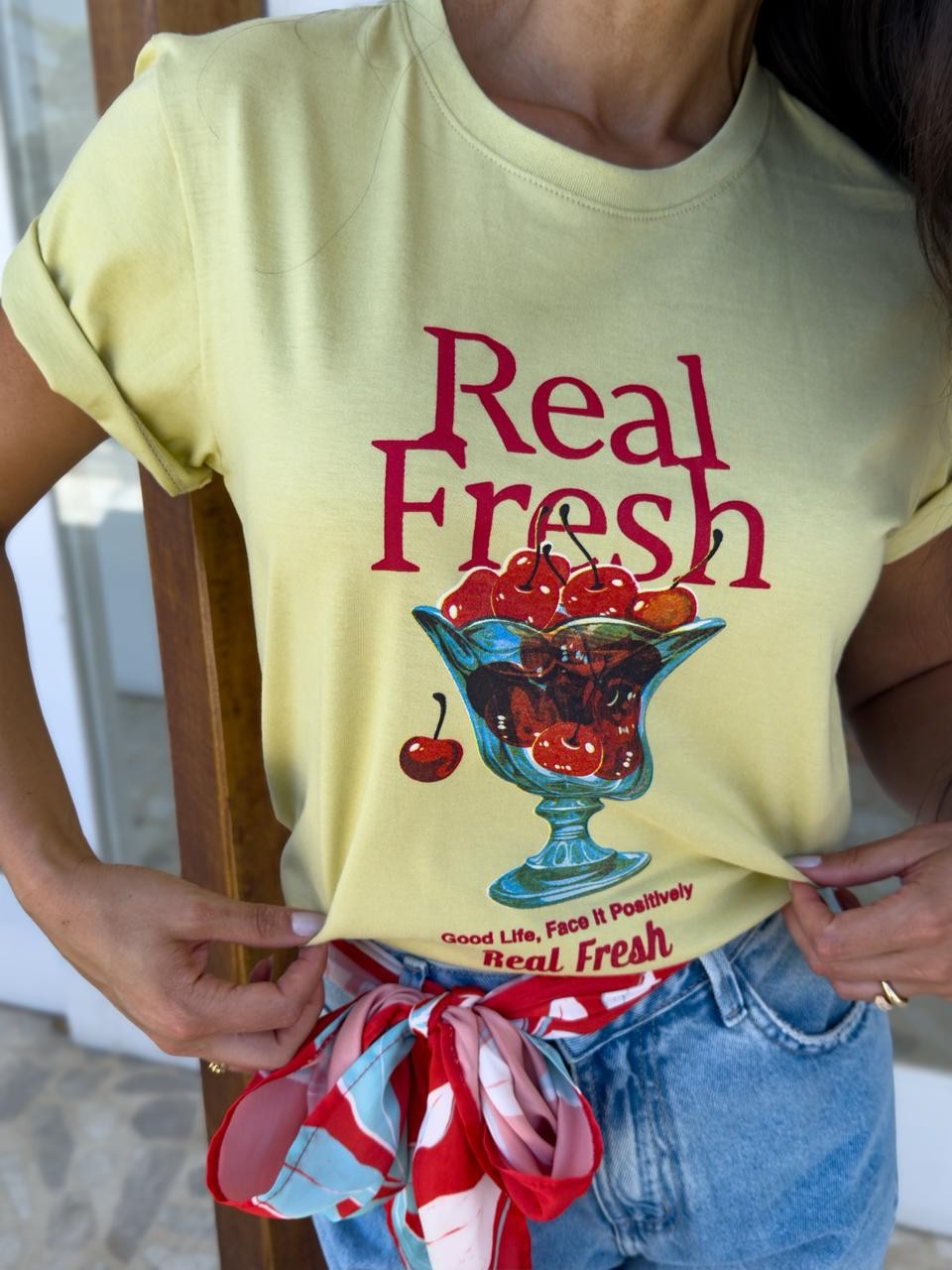 T-shirt Feminina Fresh Cor Verde Oliva T-shirt Feminina Fresh Cor Verde Oliva