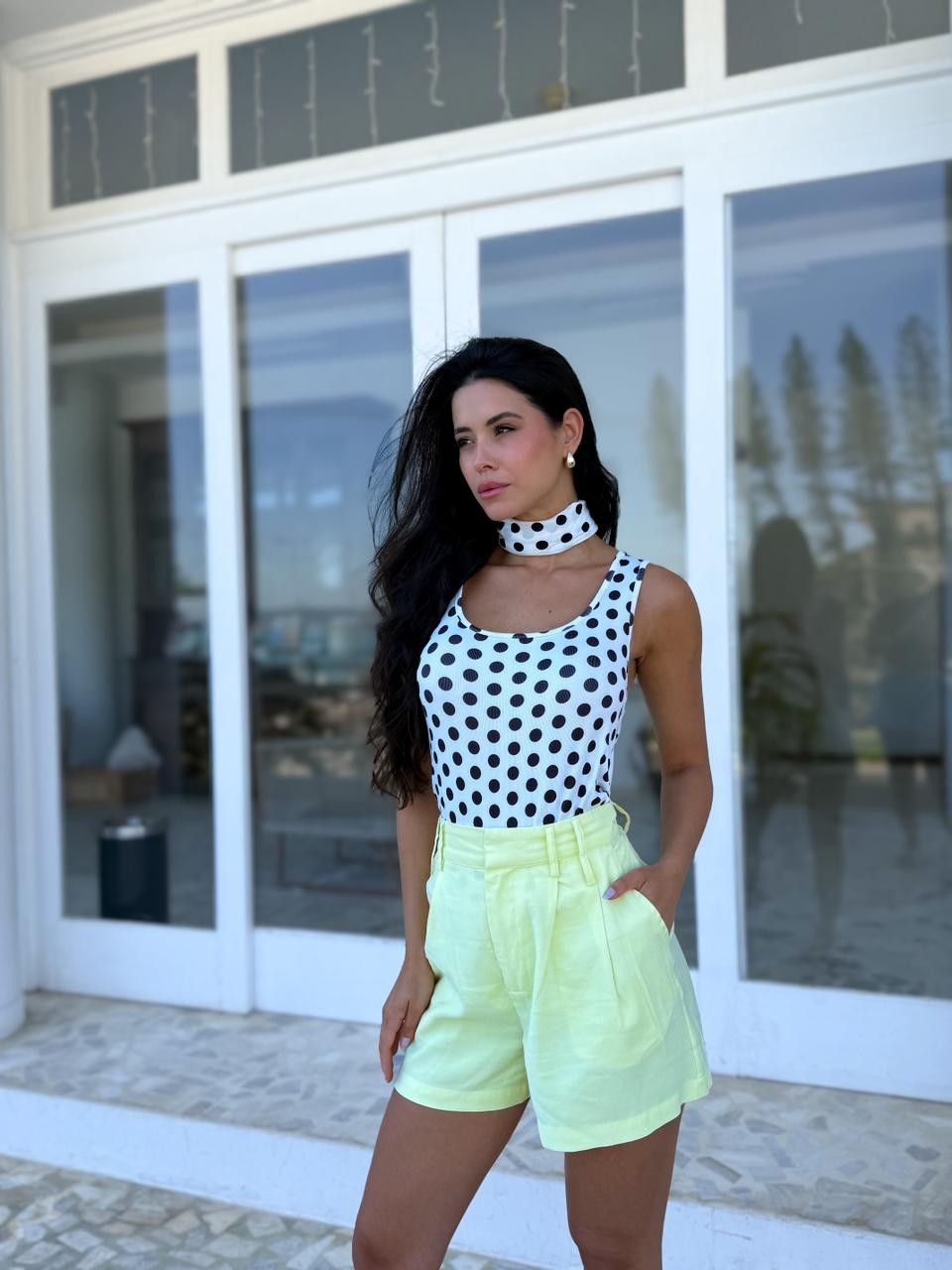 Body Regata de Póa Modal Preto e Off White Body Regata de Póa Modal Preto e Off White