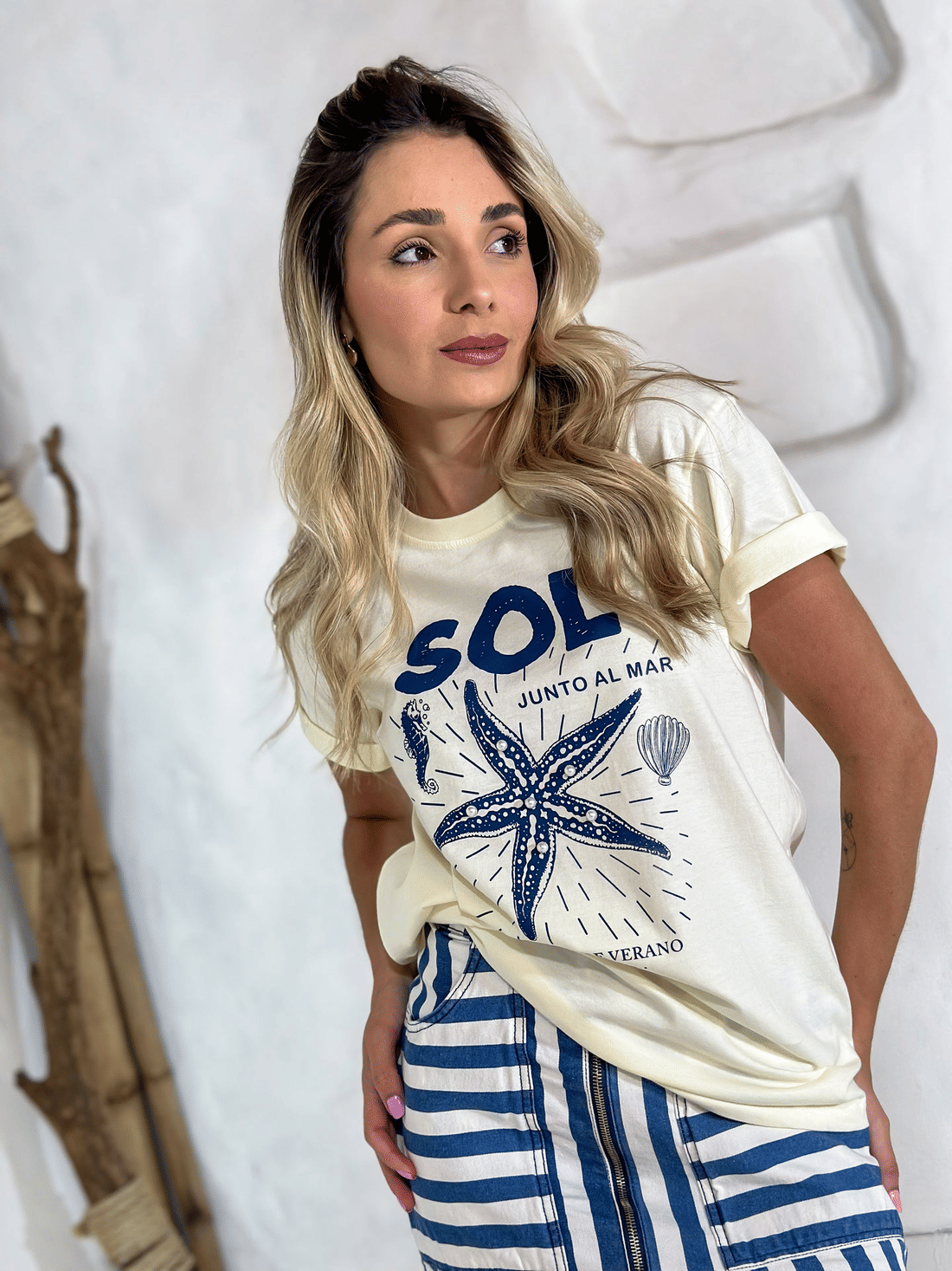 T-SHIRT MAR MANTEIGA BORDADA 100% ALGODÃO M/M T-SHIRT MAR MANTEIGA BORDADA 100% ALGODÃO M/M