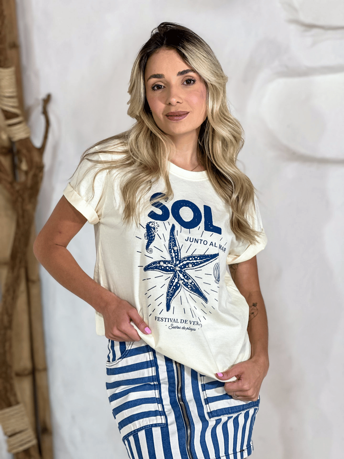 T-SHIRT MAR MANTEIGA BORDADA 100% ALGODÃO M/M T-SHIRT MAR MANTEIGA BORDADA 100% ALGODÃO M/M