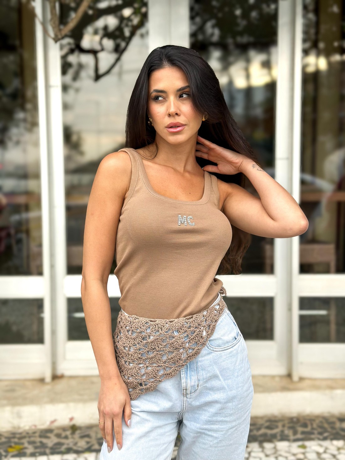 Regata Feminina Duda de Ribana cor cacau