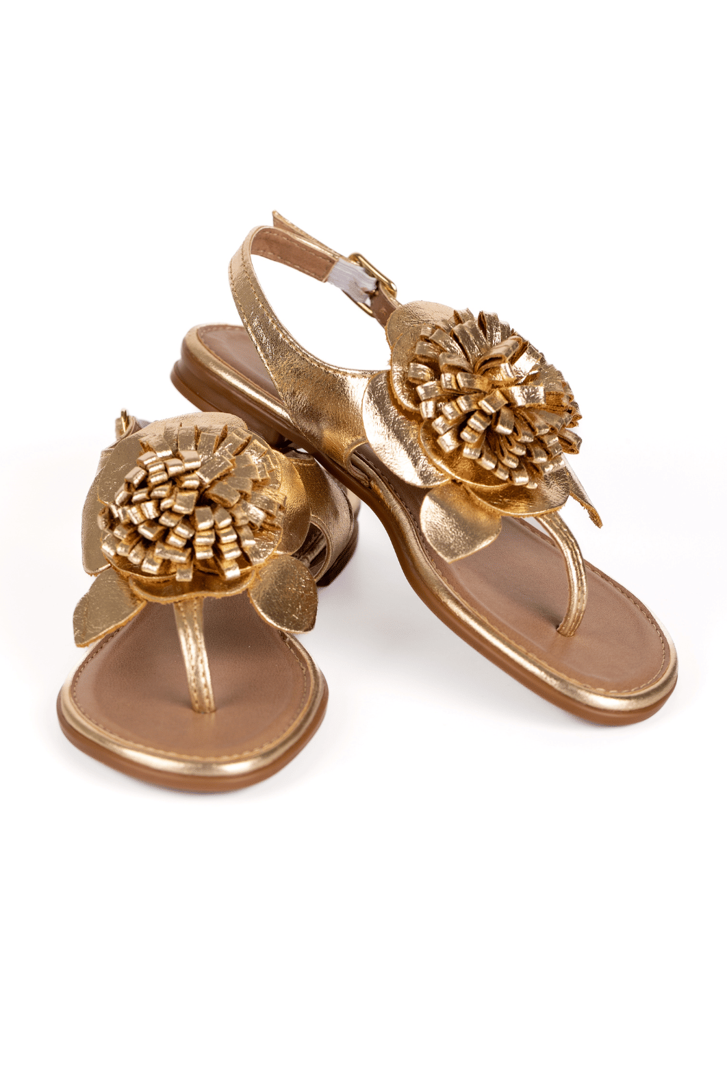 SANDÁLIA INFANTIL FLORA DOURADO