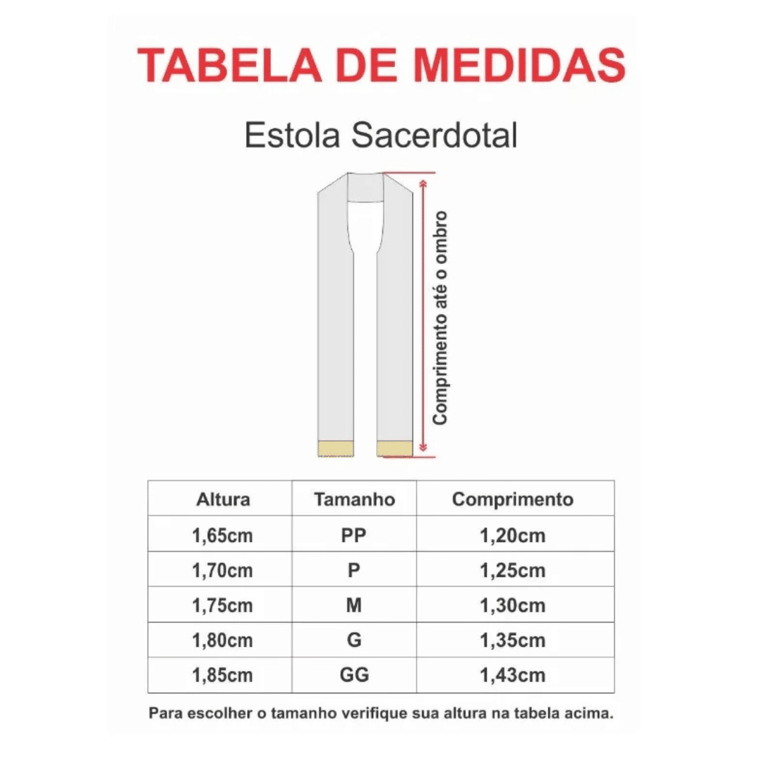 Estola Sacerdotal Bordada Tamanho M