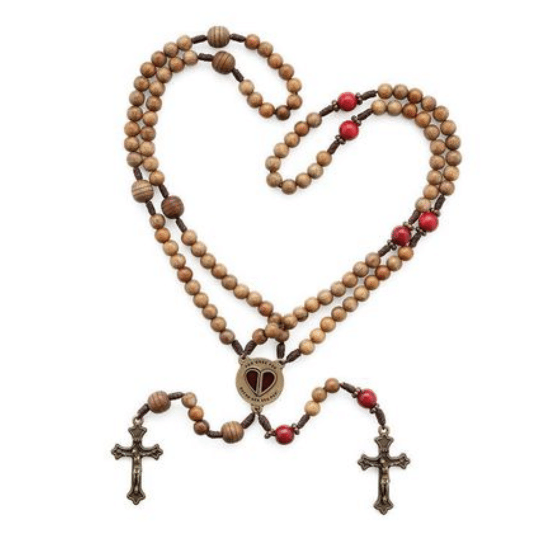 Terço do Casal com Entremeio de Coração e Frases Especiais Terço do Casal com Entremeio de Coração e Frases Especiais