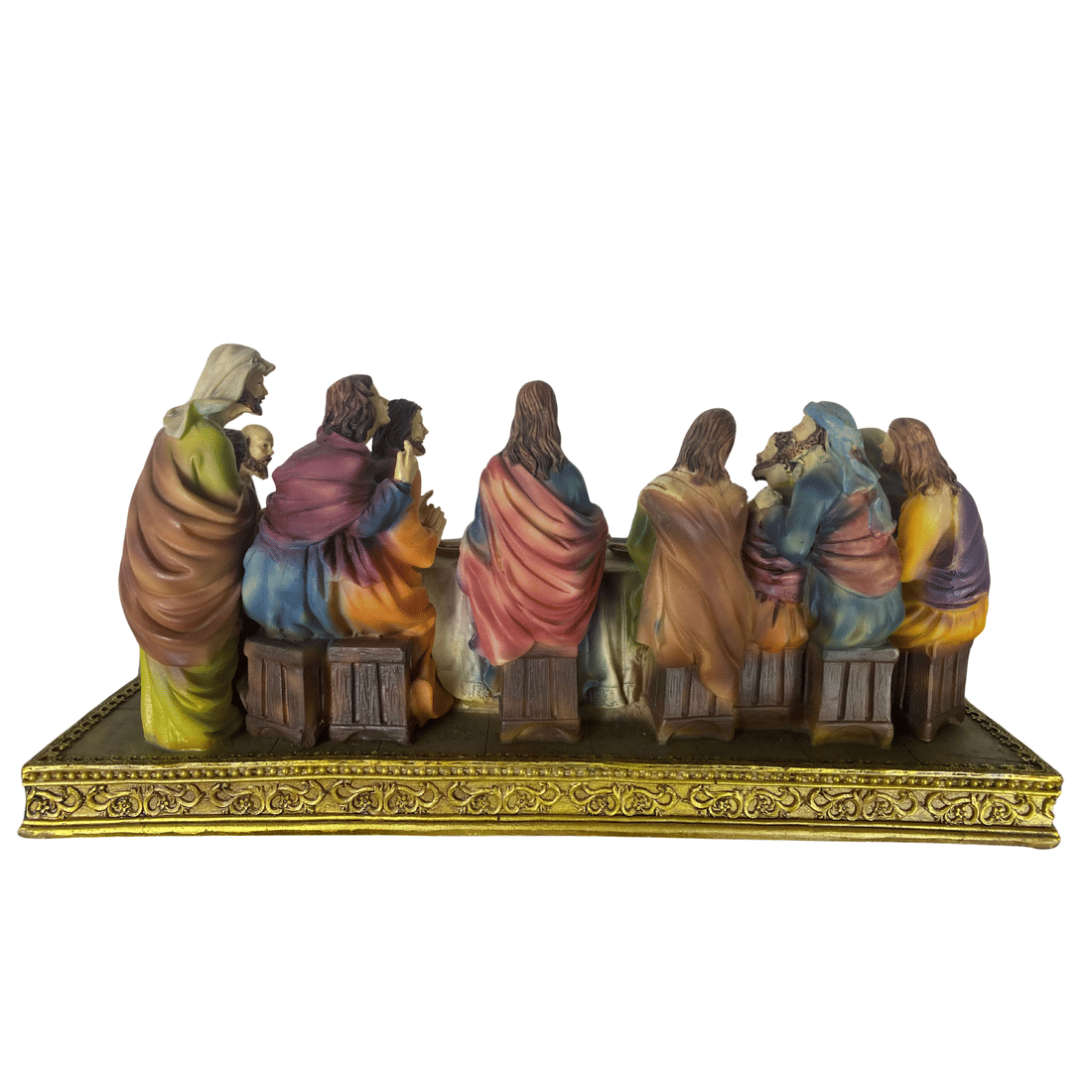 Imagem da Santa Ceia Resina Importada Colorida 26 cm