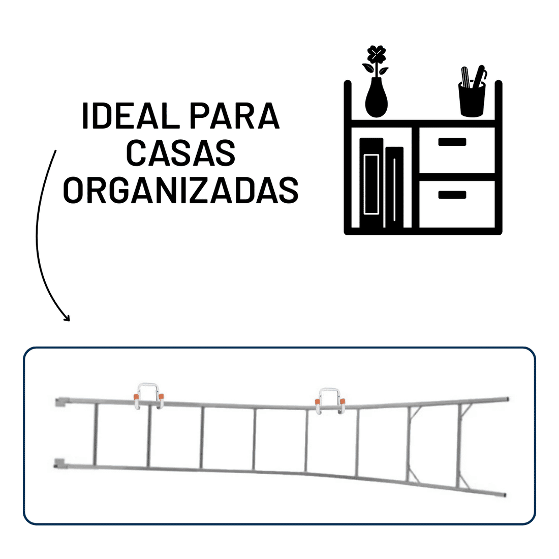 Suporte Gancho Multiuso Branco de Aço para Parede