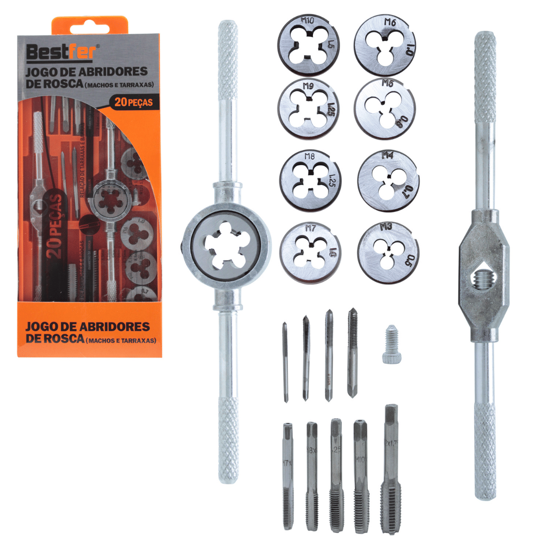 JOGO DE ABRIDORES DE ROSCA - TARRAXAS E MACHOS (20PCS)