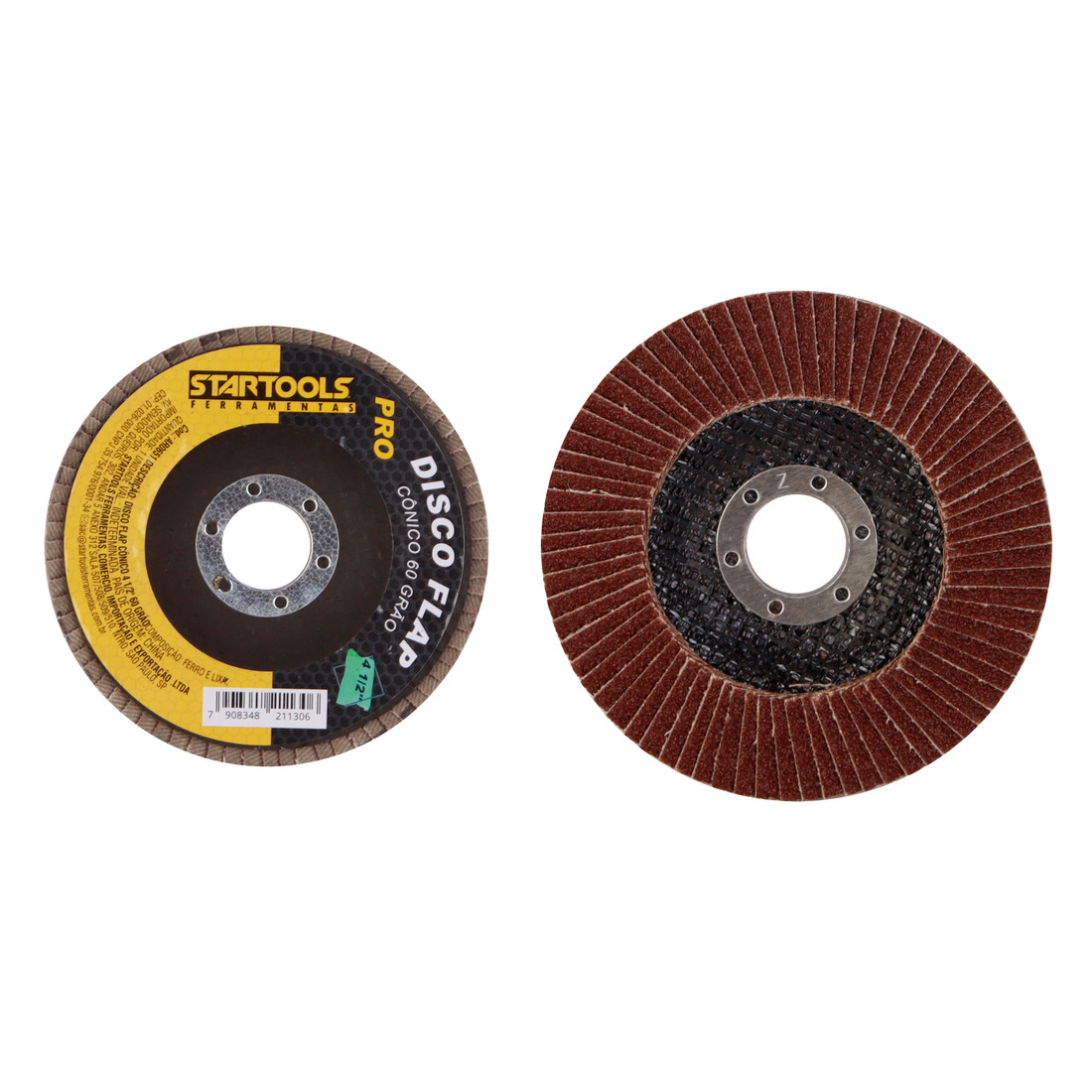 Disco Flap Cônico 4 1/2" Grão 40/60/80/120 Aço Inox e Metais Alta Durabilidade