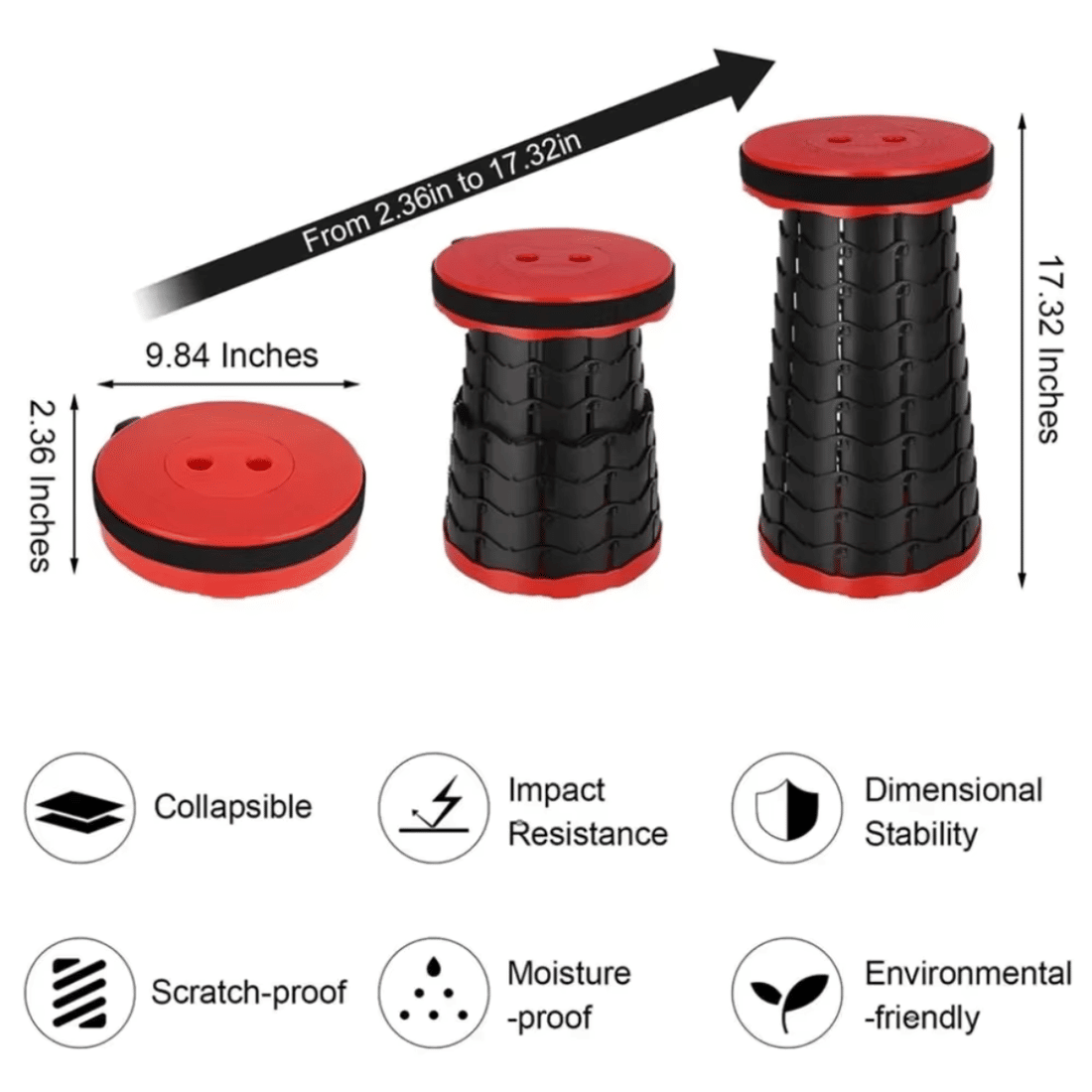 Banqueta Retrátil Banco Portátil com Alça Multiuso Leve Colorido