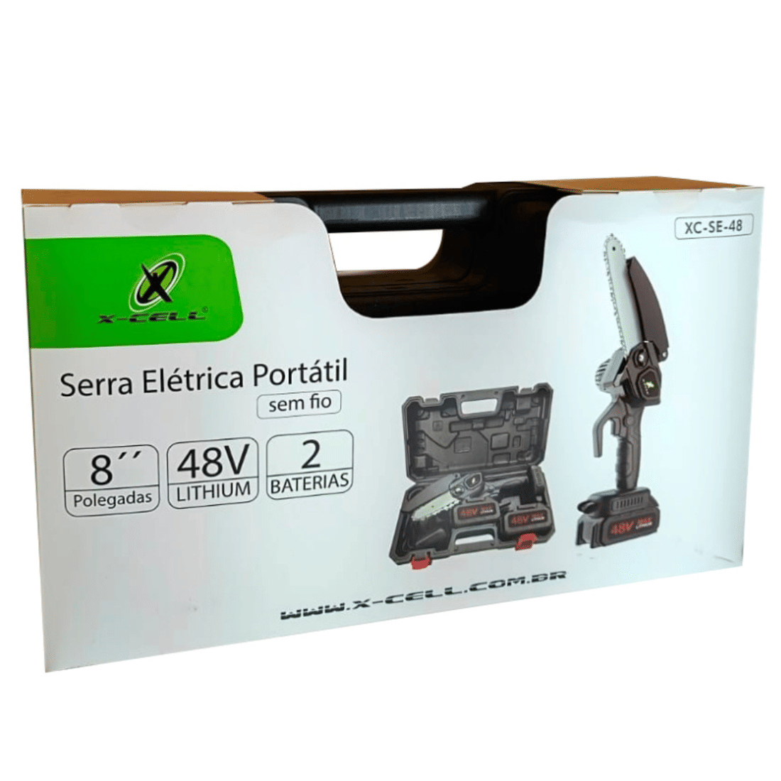Motosserra Elétrica Portátil Sem Fio 8" + 2 Baterias 48V
