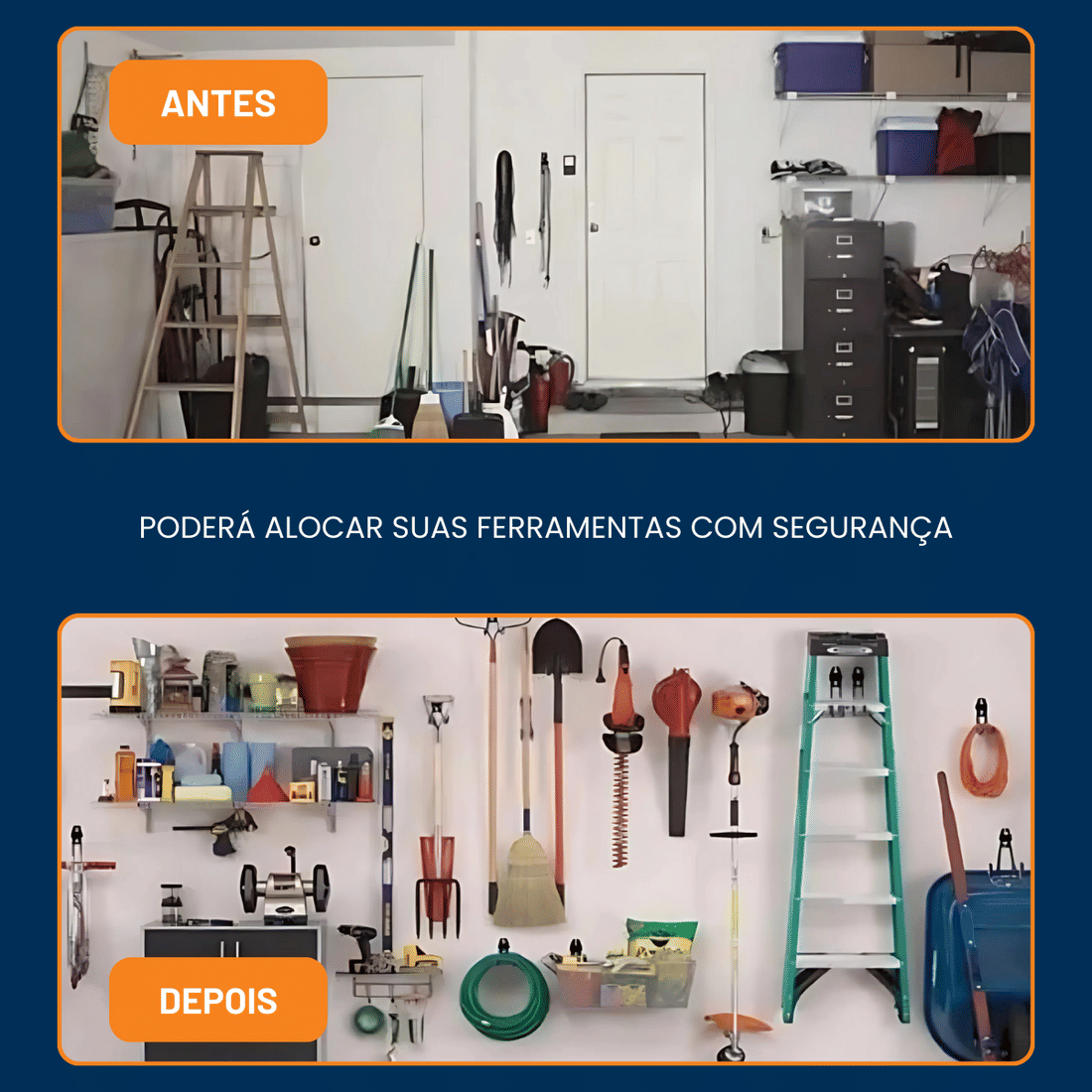 Suporte Gancho Multiuso para Parede Laranja